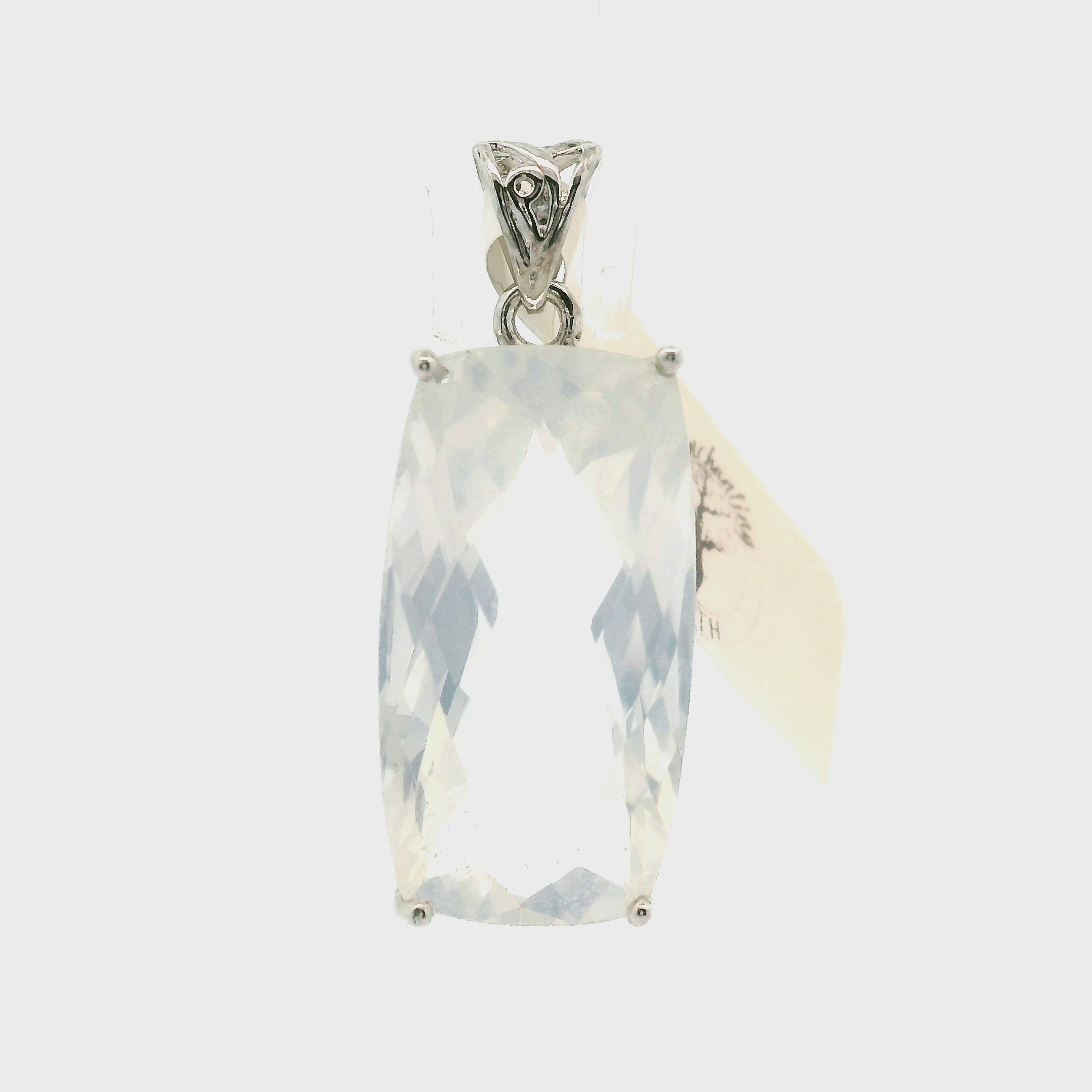 Moon Quartz Pendant .925 Silver for Divination