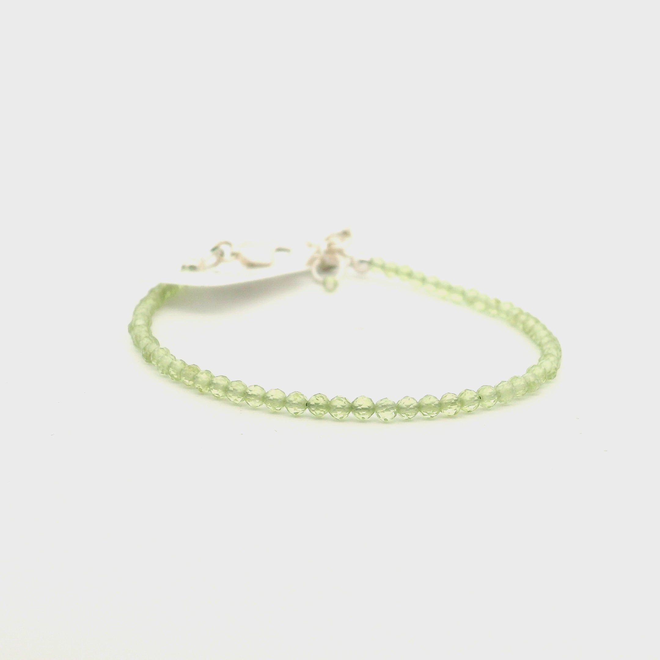 Peridot Micro Faceted Bracelet 925 Silver for Harmony and Strength