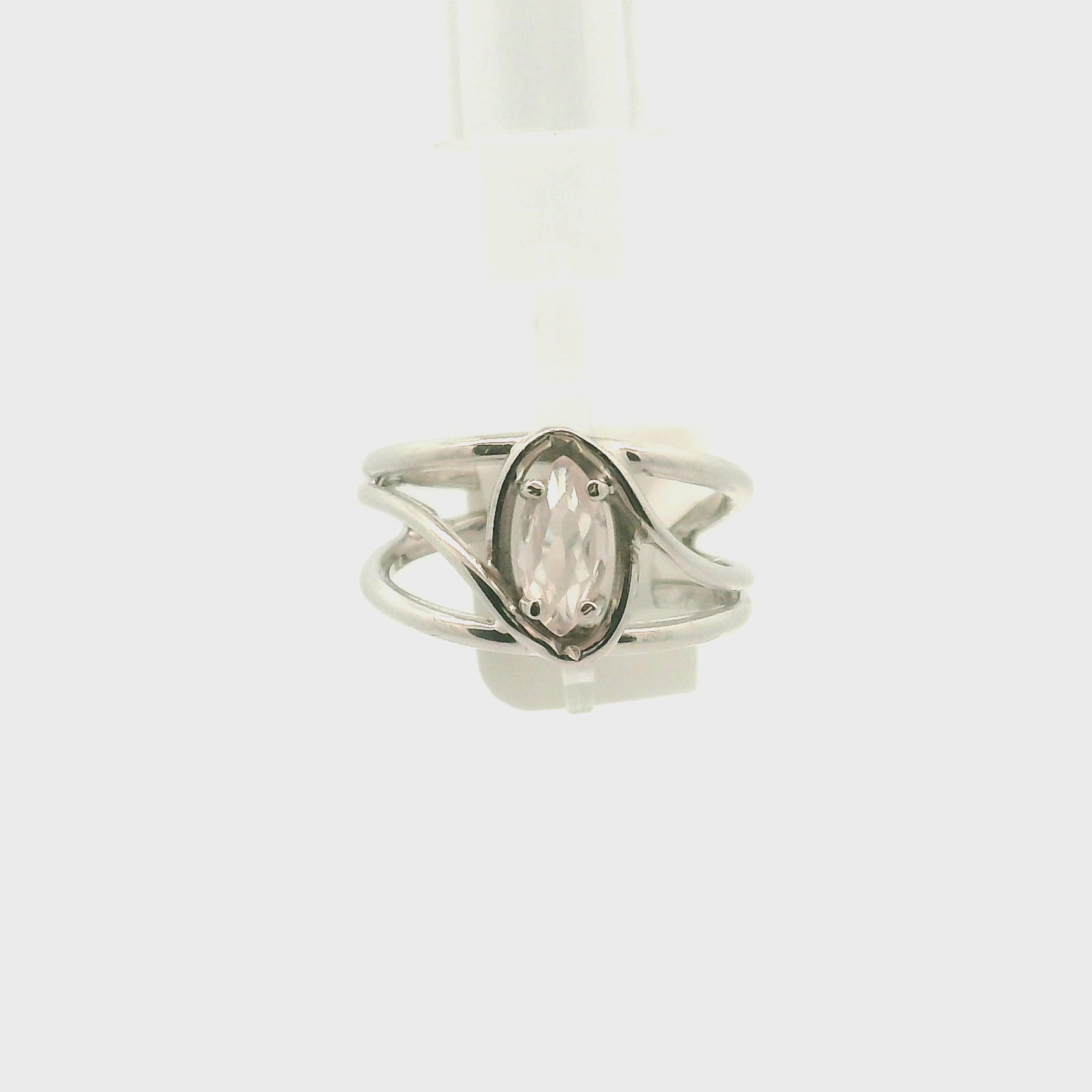 Rose Quartz Midi Cuff Ring .925 Silver for Compassion and Self Love