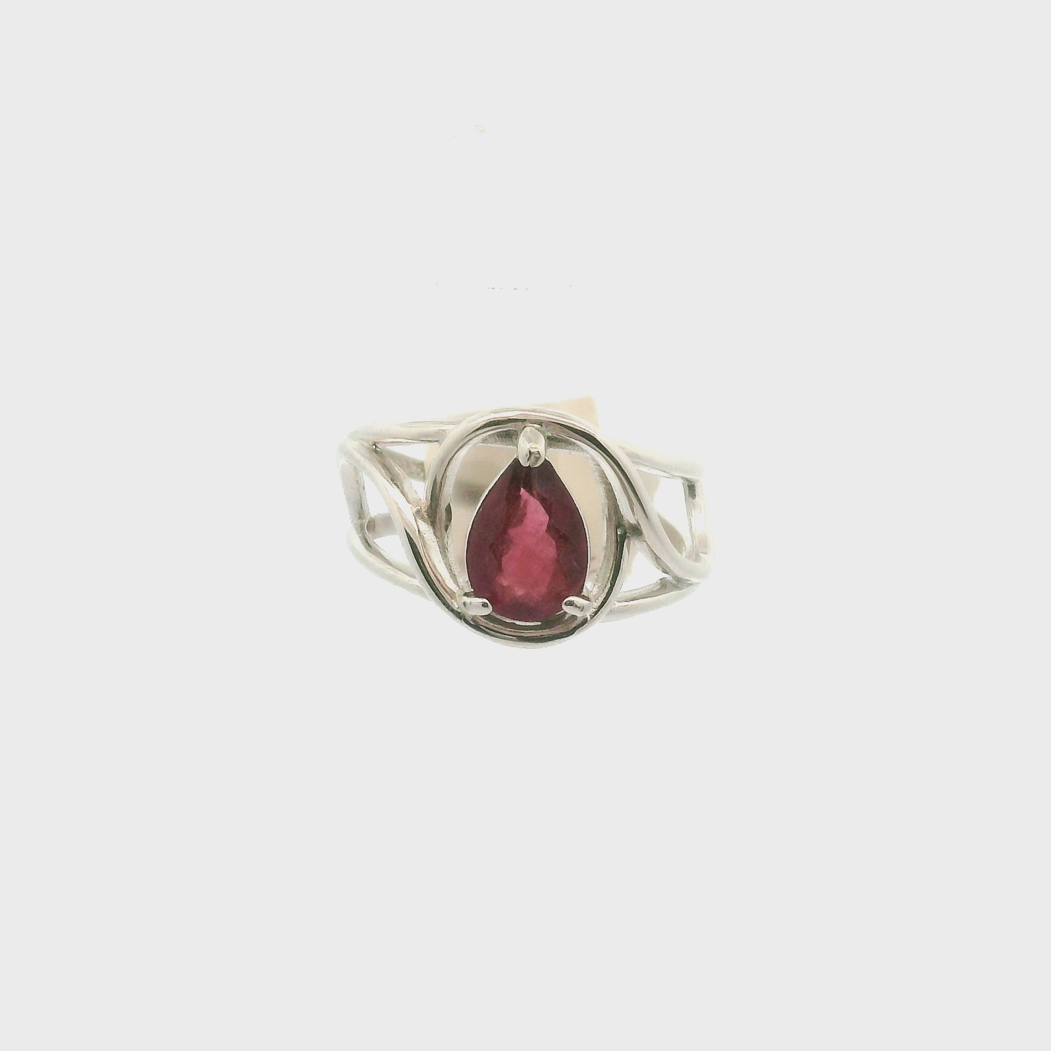Pink Tourmaline Cuff Ring .925 Silver for Joy, Kindness and Love