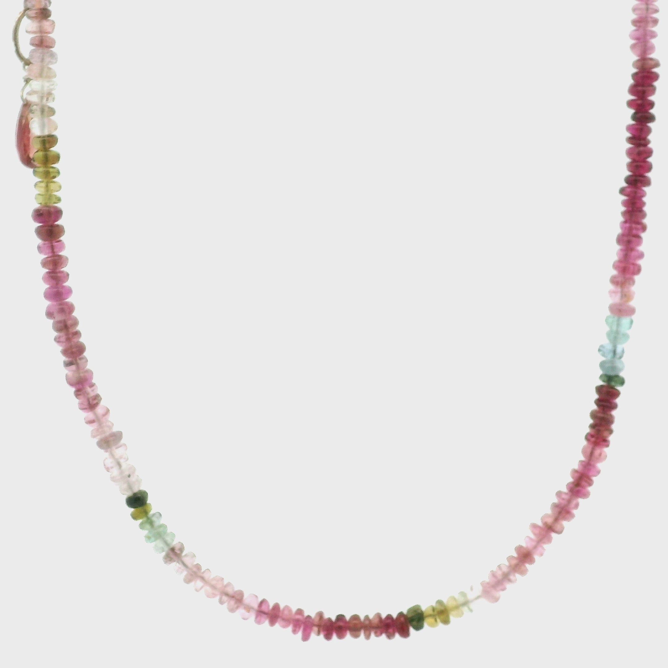 Multi Tourmaline Faceted Necklace 925 Silver for Harmony, Flow and Strength