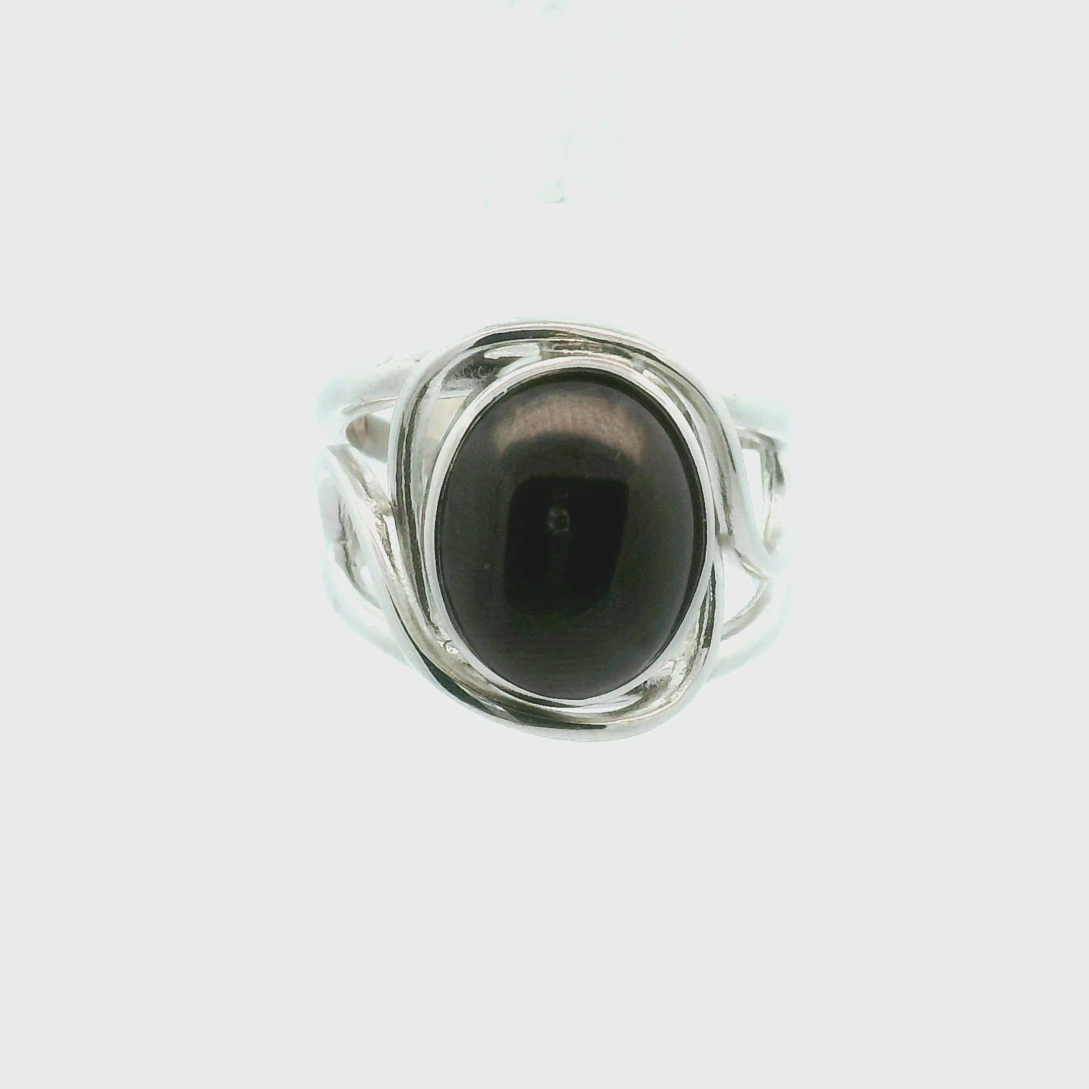Star Garnet Cuff Ring .925 Silver for Health and Strength