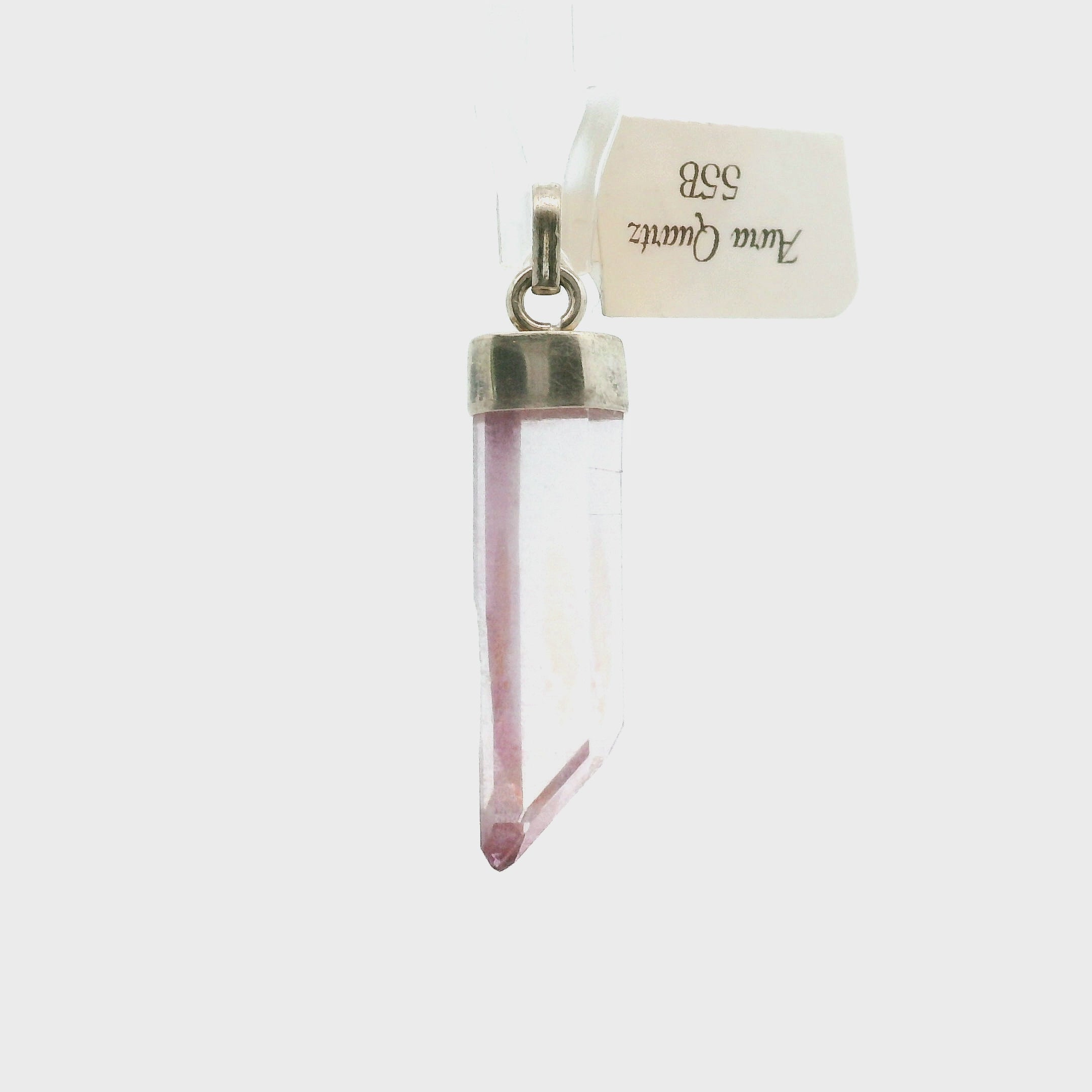 Aqua Aura Quartz Point Pendants .925 Silver for Love, Connection with Angels and Spirit Guides