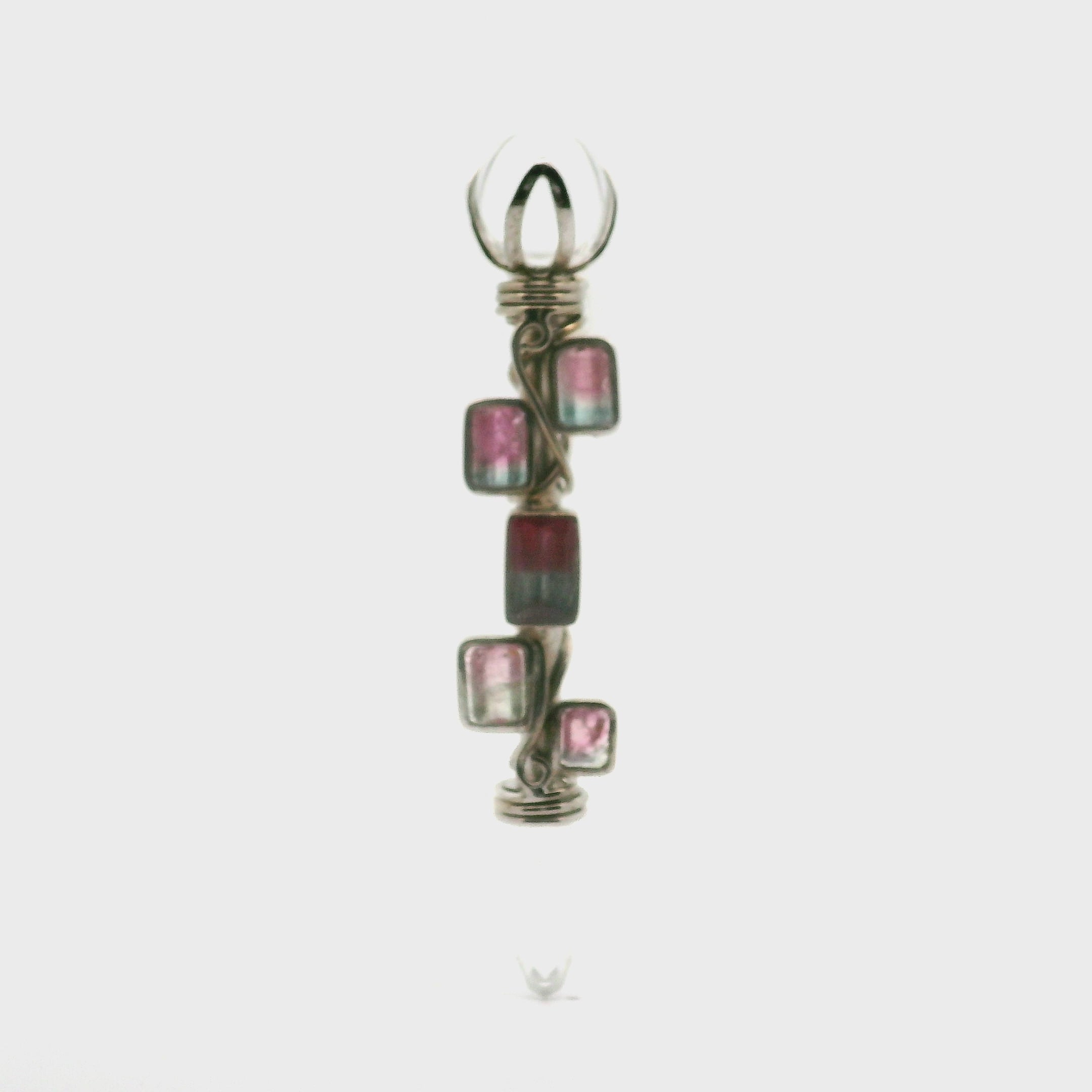 Quartz + Cotton Candy Tourmaline Wandlet .925 Silver for Self Acceptance and Amplifying Intentions