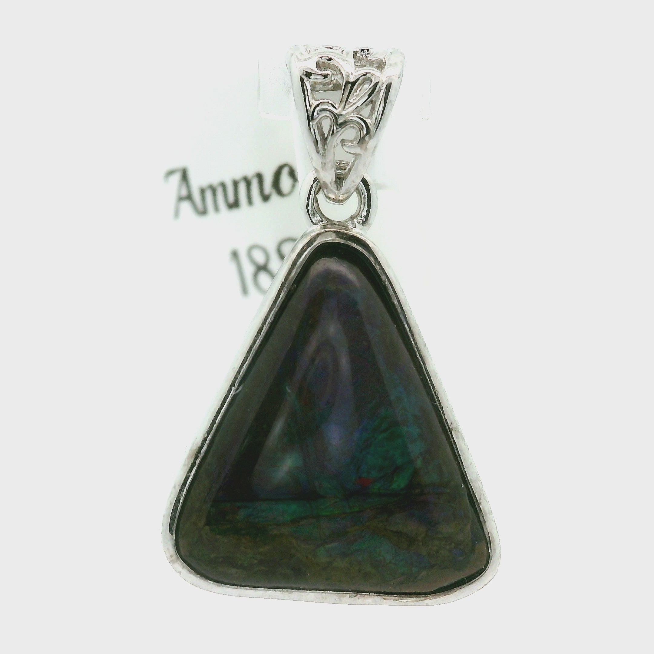 Ammolite Pendant .925 Silver for Transformation and Boosting your Life Force Energy