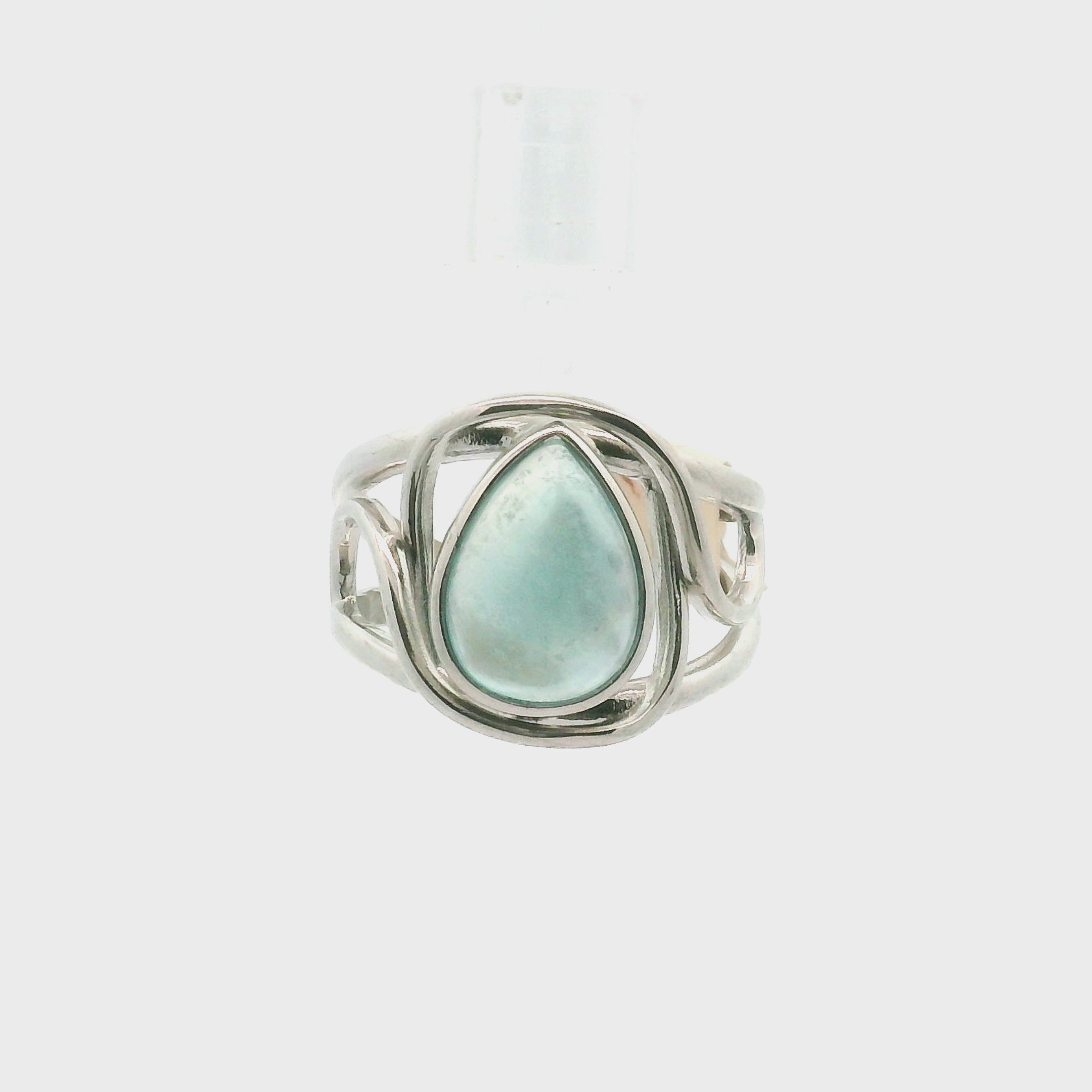 Blue Fluorite Cuff Rings .925 Silver for Focus, Wisdom and Clarity