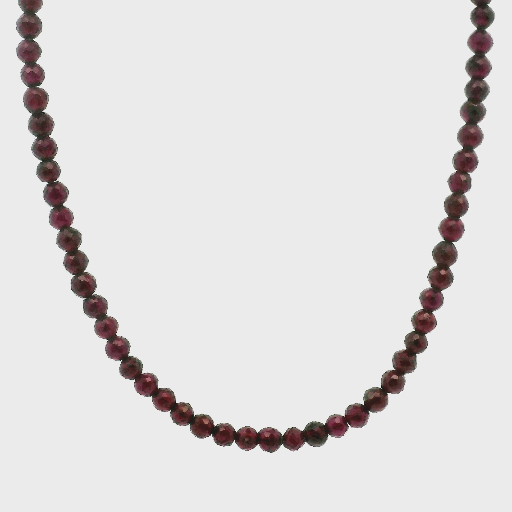 Rhodolite Garnet Micro Faceted Necklace 925 Silver for Manifesting Love and Success in your Career, Protection and Wealth