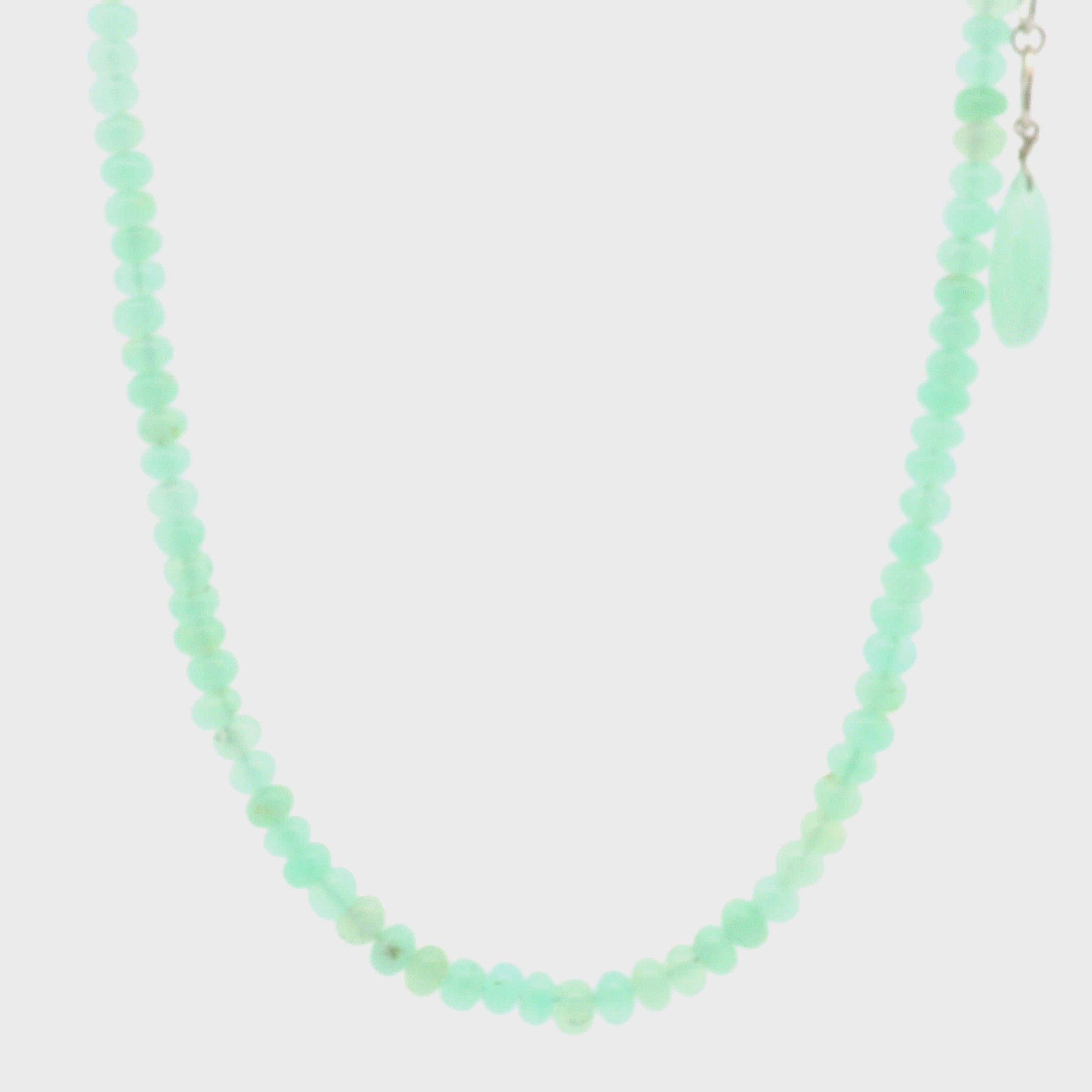 Chrysoprase Rondelle Necklace for Abundance, Love and Wealth