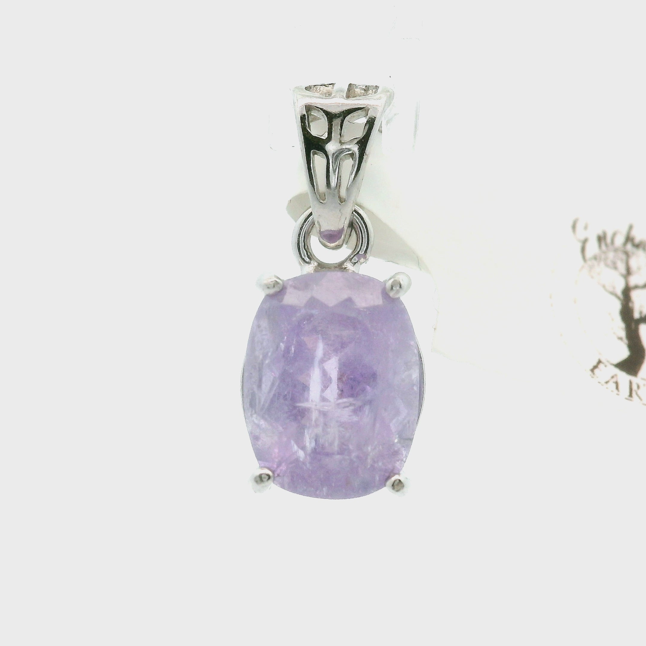 Purple Apatite Pendant .925 Silver for Connection with Angels, Ancestors and Spirit Guides