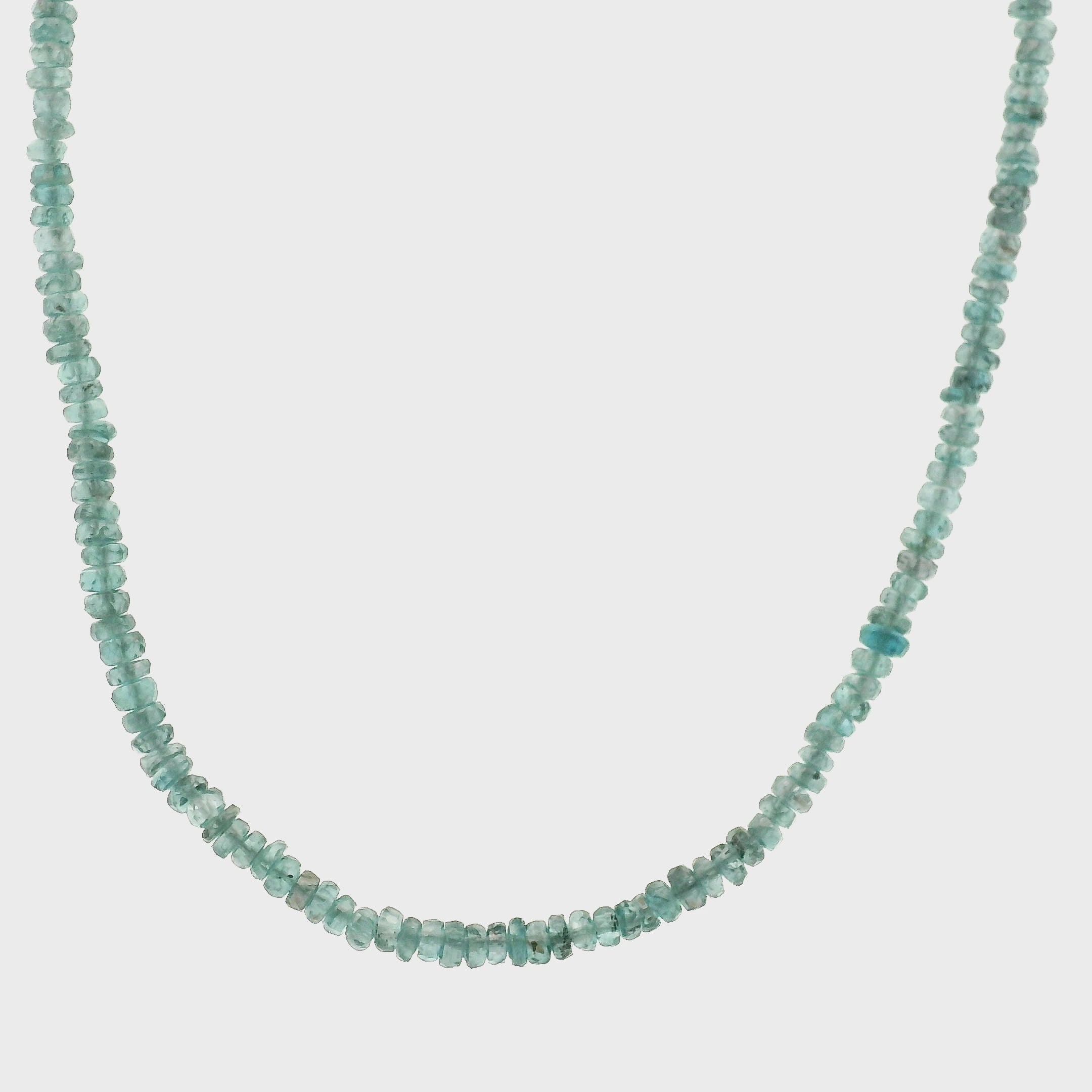 Kyanite Faceted Rondelle Necklace 925 Silver for Meditation and Energy Cleansing