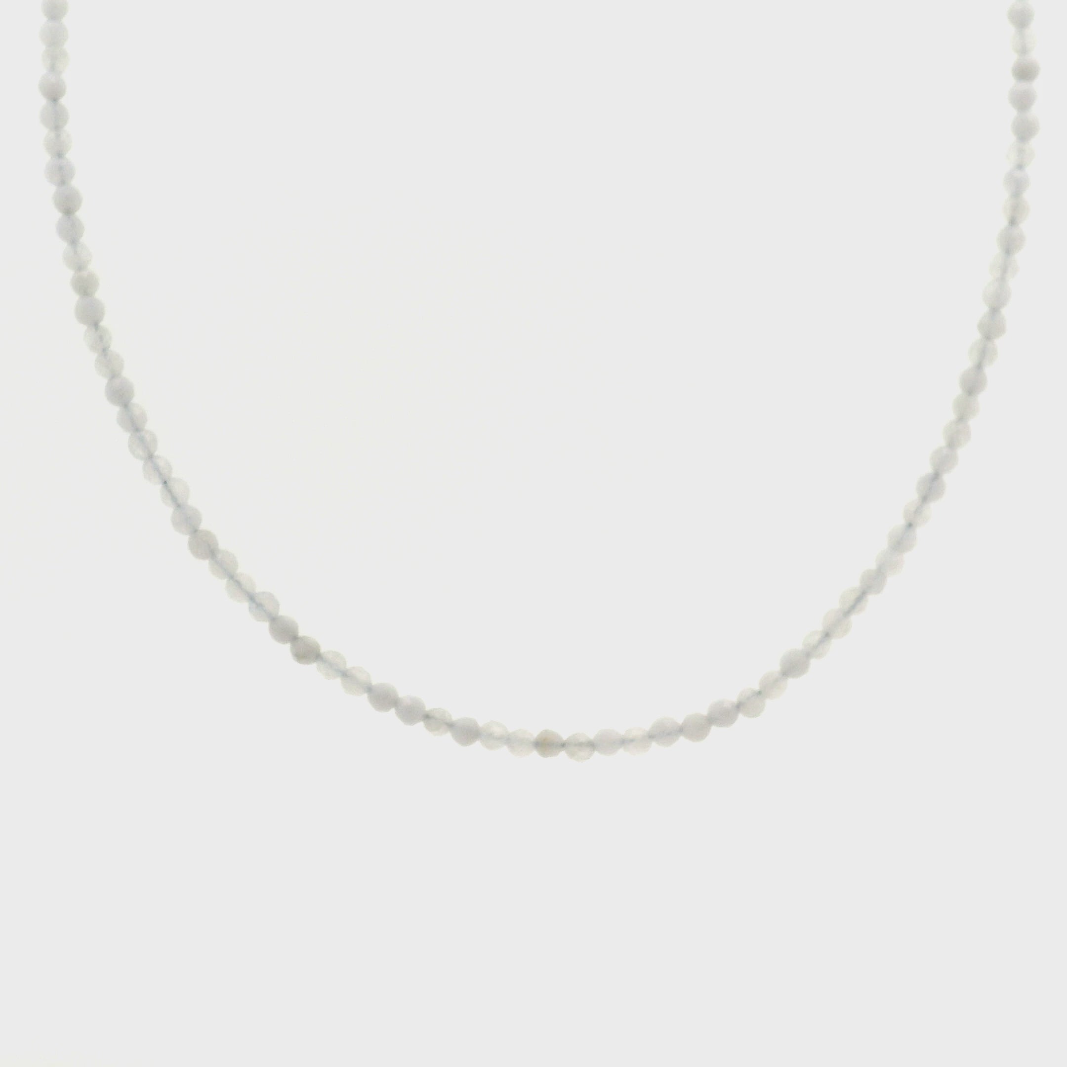 Blue Lace Agate Micro Faceted Choker/Layering Necklace 925 Silver for Confident Communication