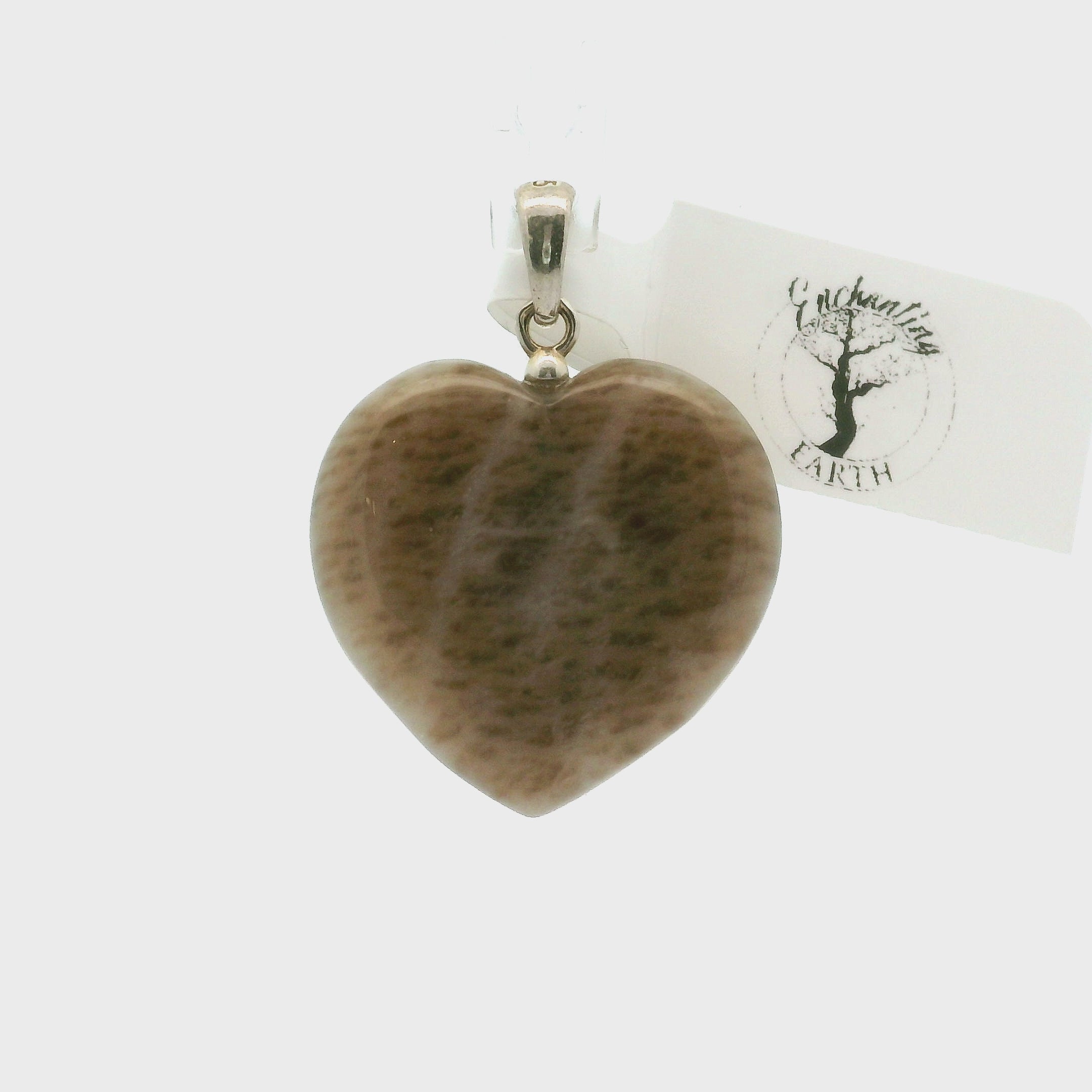 Seal Sheen Moonstone Pendant .925 Silver for Confidence and Strength