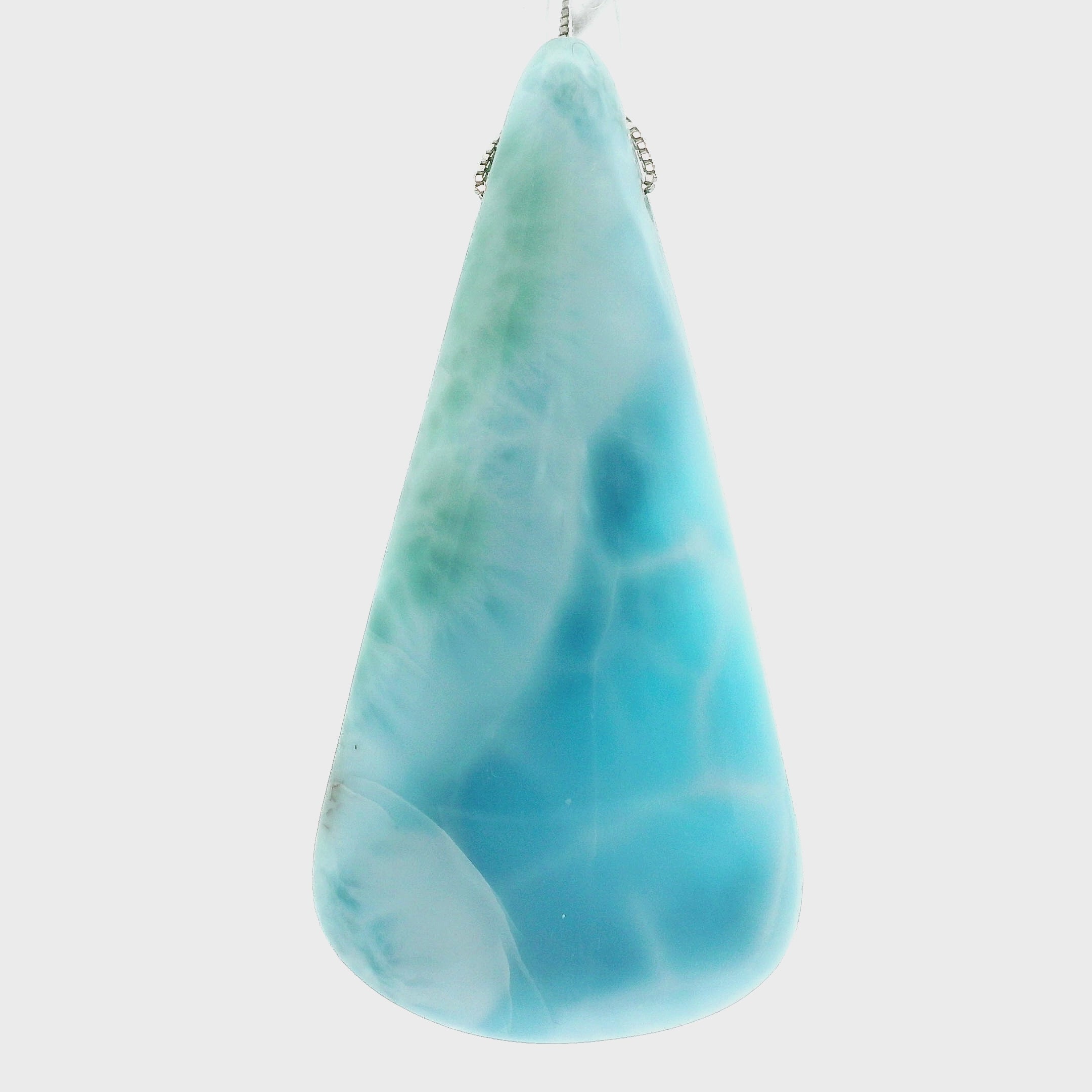 Larimar Drop Silver Necklace 925 Silver for Tranquility and Enhanced Communication