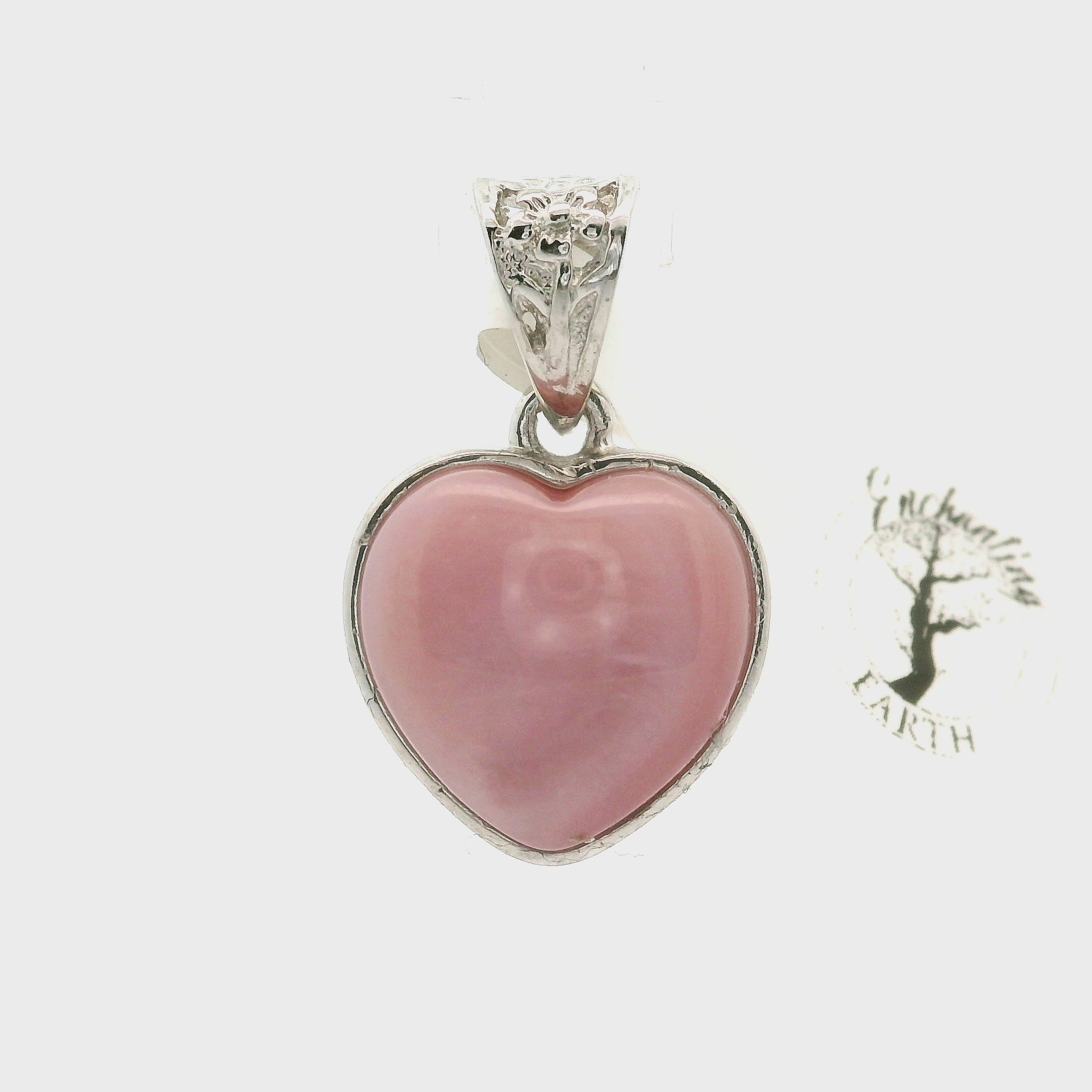 Pink Mother of Pearl Heart Pendant .925 Silver for Embracing your Feminine Power, and Self Acceptance