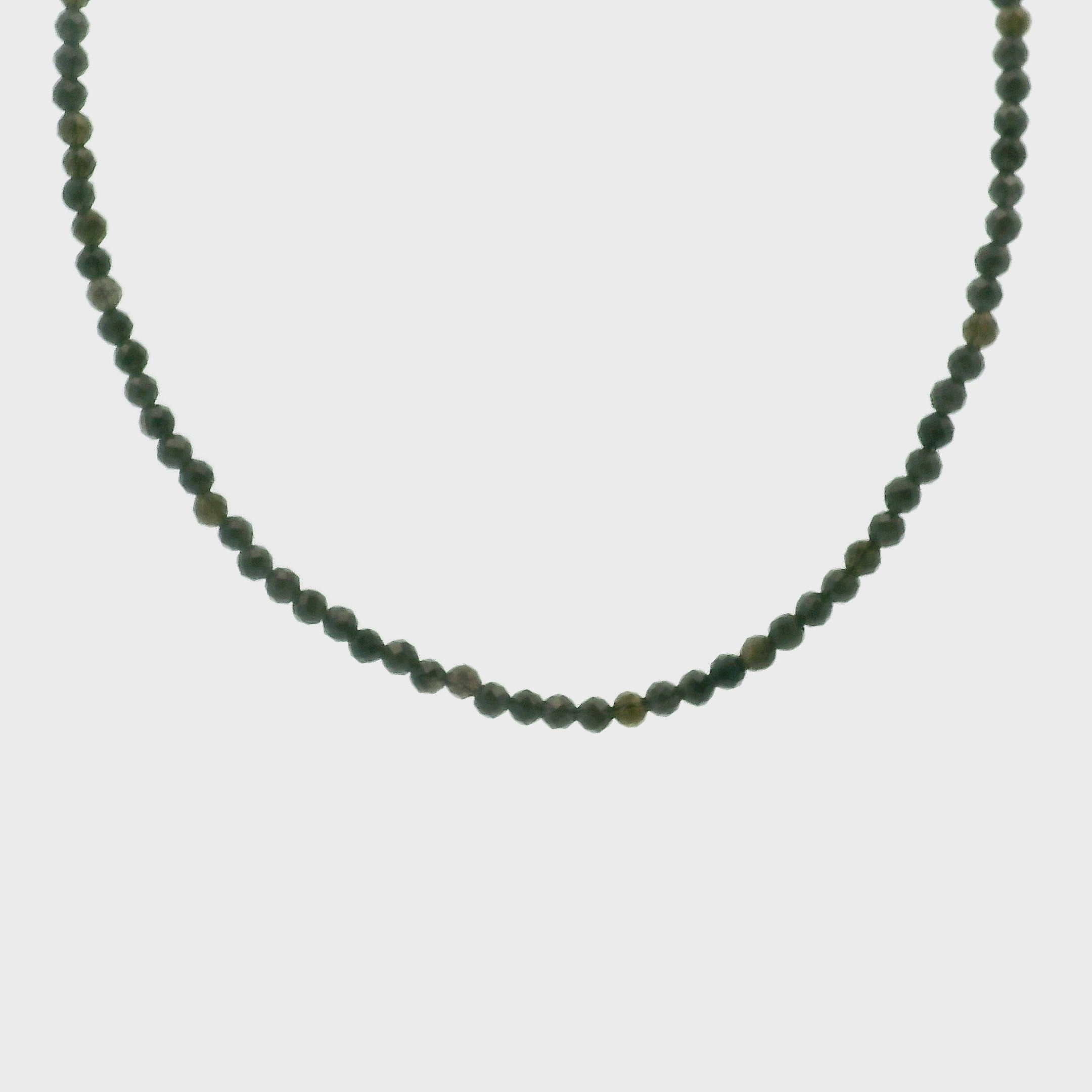 Golden Obsidian Micro Faceted Choker/Layering Necklace 925 Silver for Protection and Strength