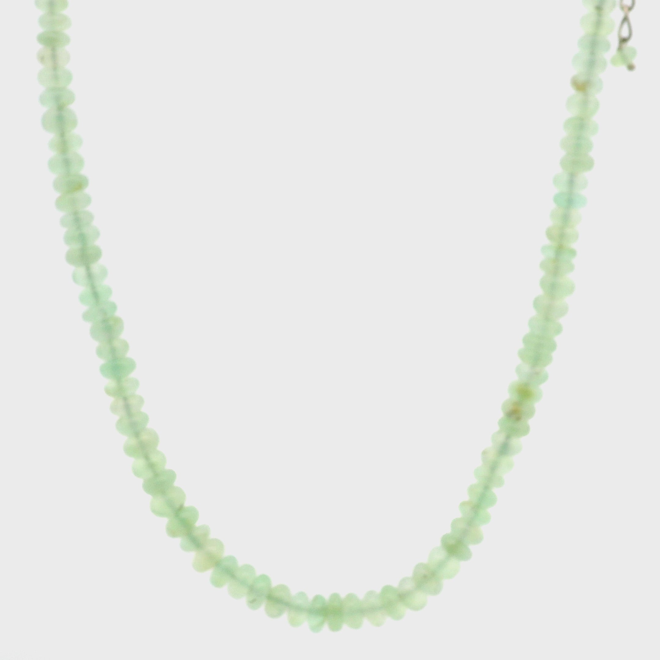 Chrysoprase Rondelle Necklace for Abundance, Love and Wealth