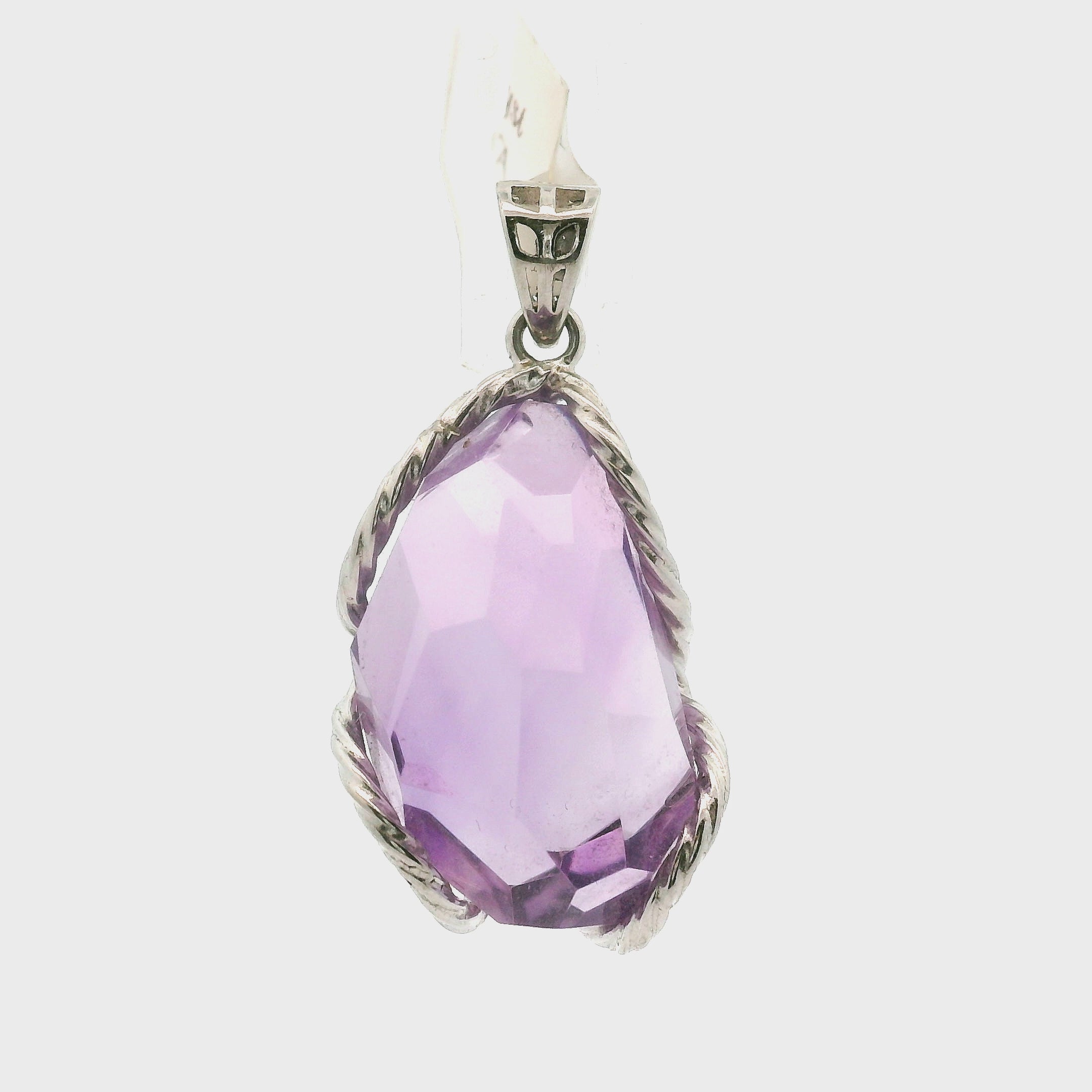 Amethyst Freeform Pendant .925 Silver for Enhancing your Intuitive Gifts