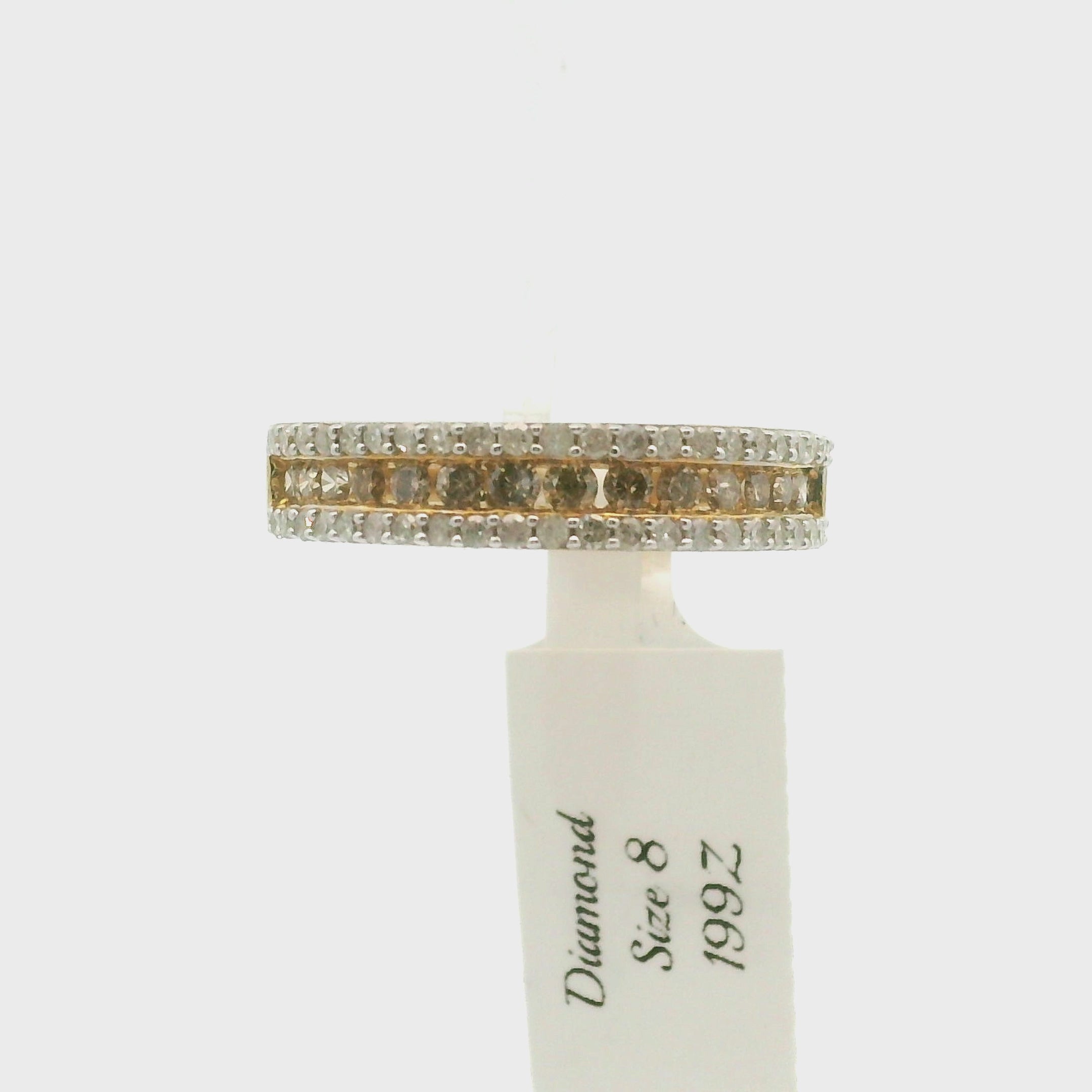 Diamond Triple Band Ring .925 Silver with Gold Plating for New Opportunities, Endurance and Beauty