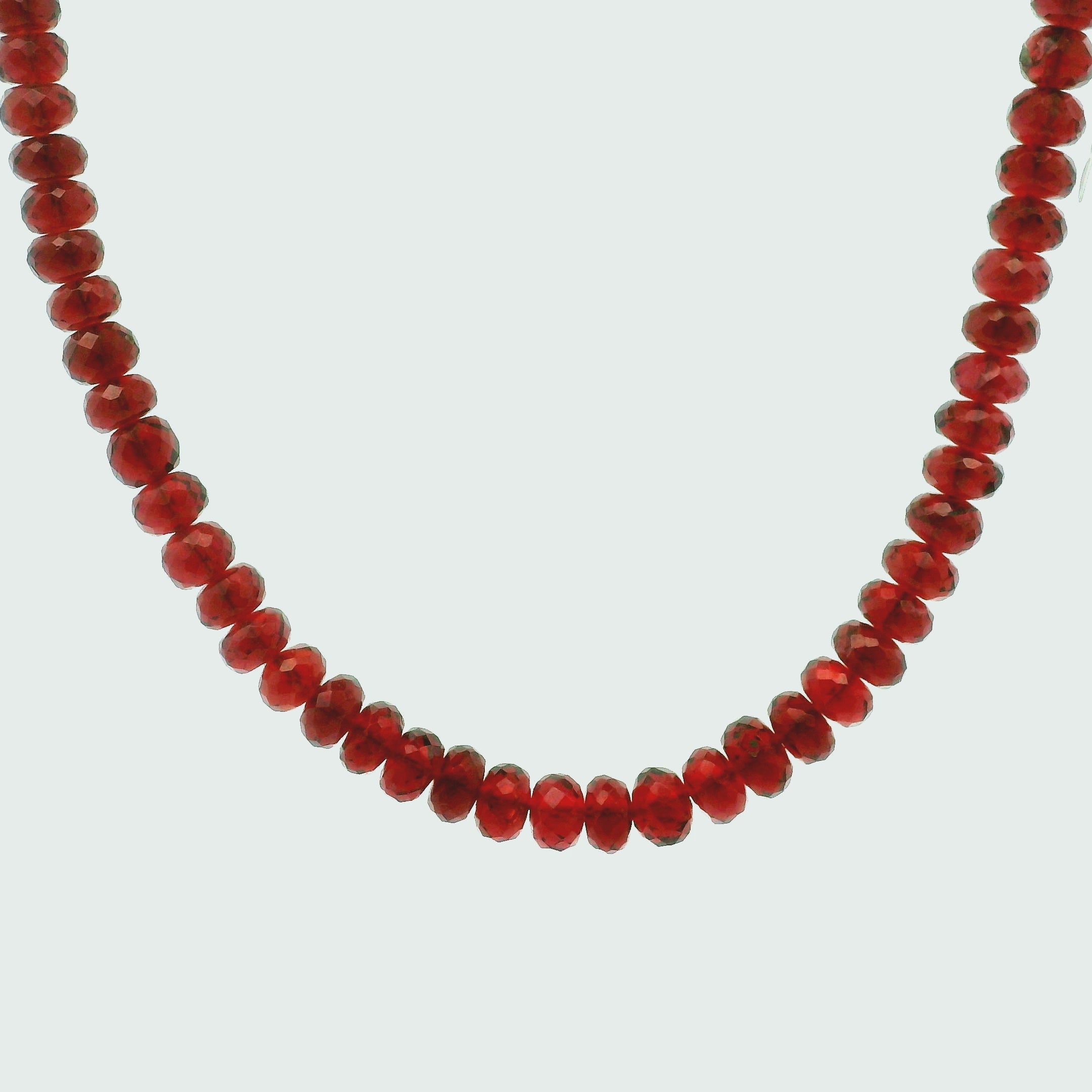 Garnet Micro Faceted Rondelle Necklace 925 Silver for Manifesting Love and Success in your Career, Protection and Wealth