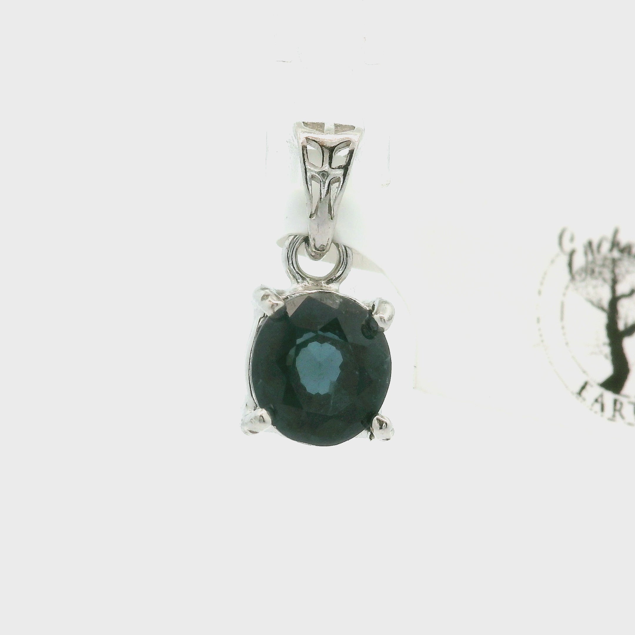 Indigo Spinel Mini Pendant .925 Silver for Integrity, Structure, and Intuition