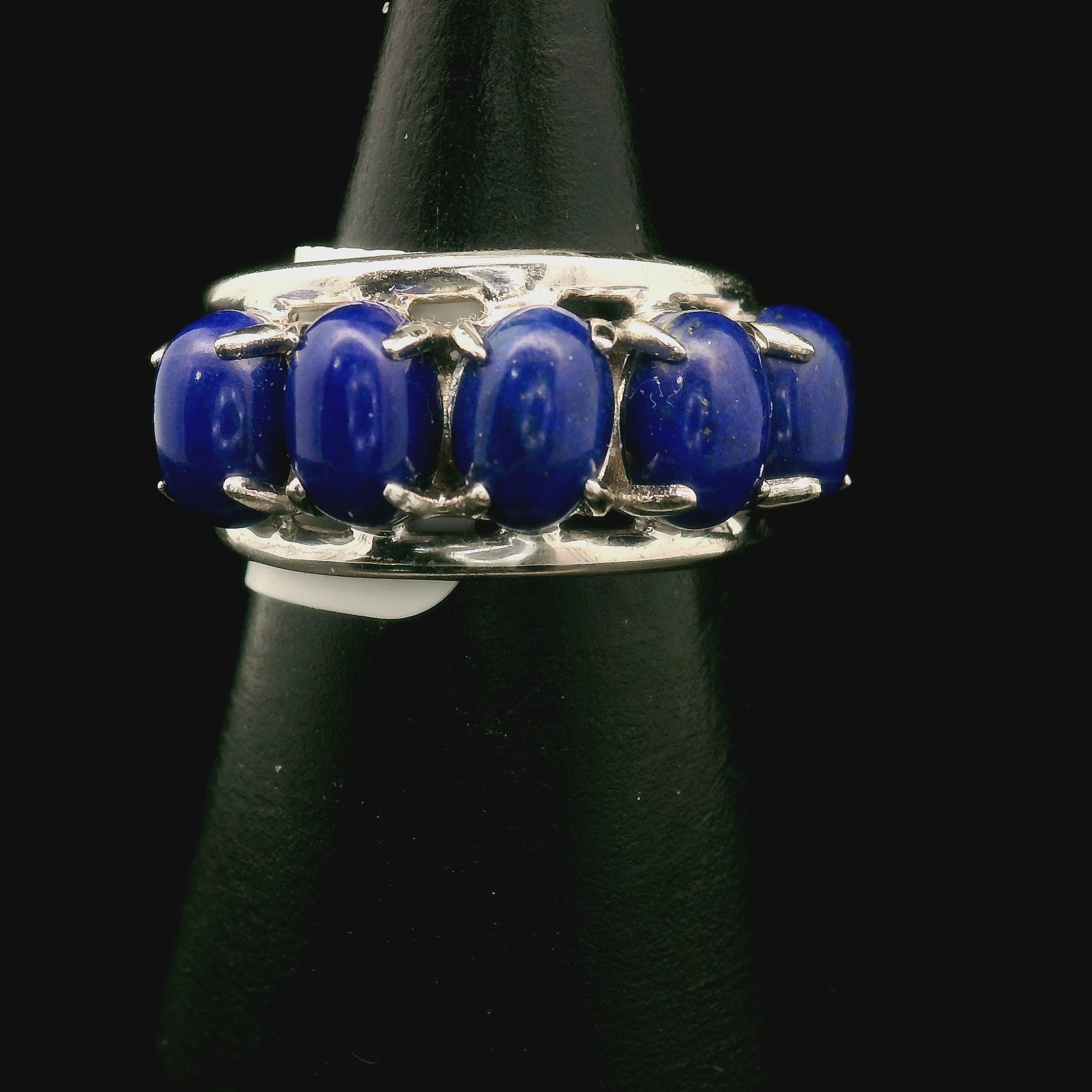 Lapis Lazuli Stacker Cuff Ring .925 Silver for Power & Confidence