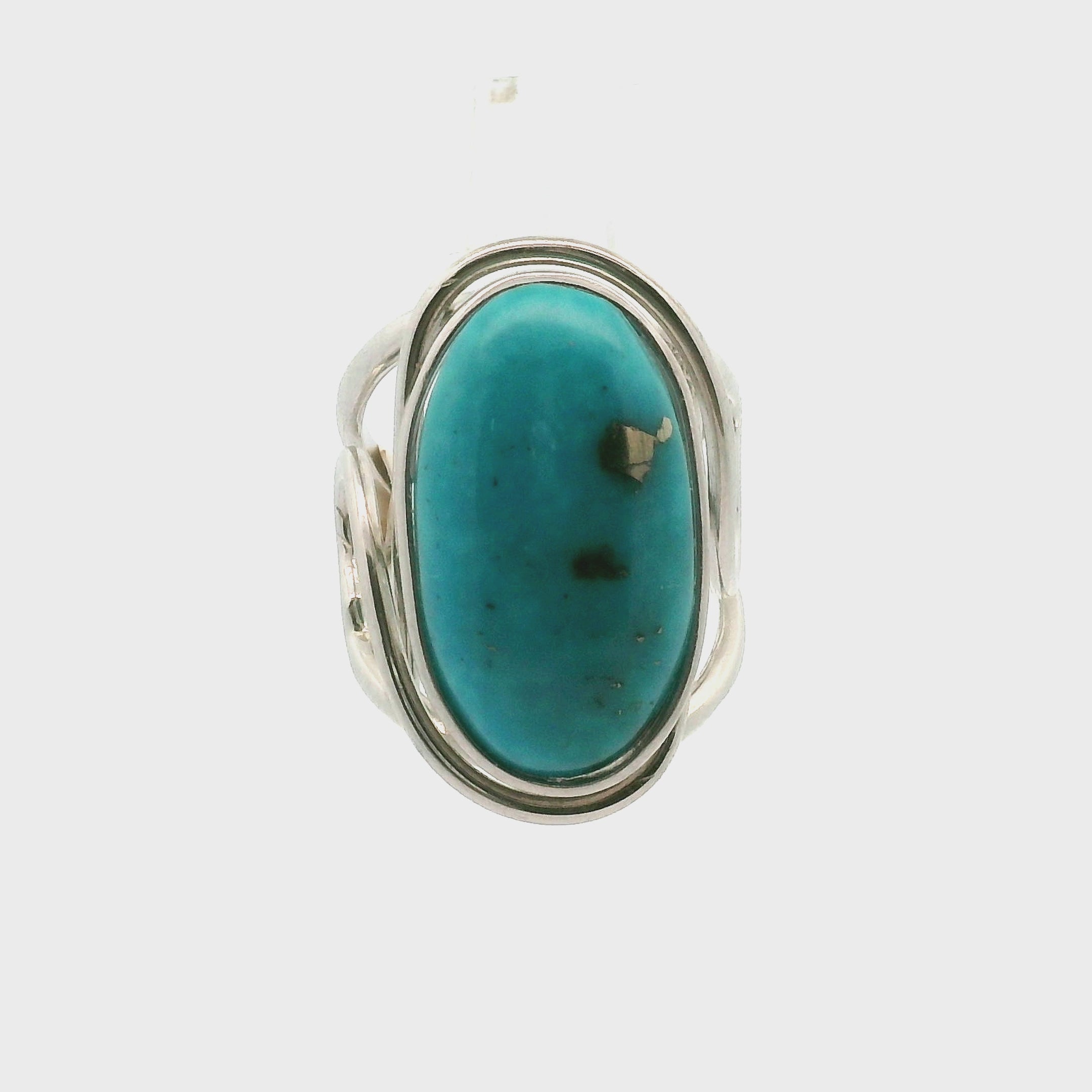 Persian Turquoise Adjustable Cuff Ring for Good Luck, Prosperity and Protection
