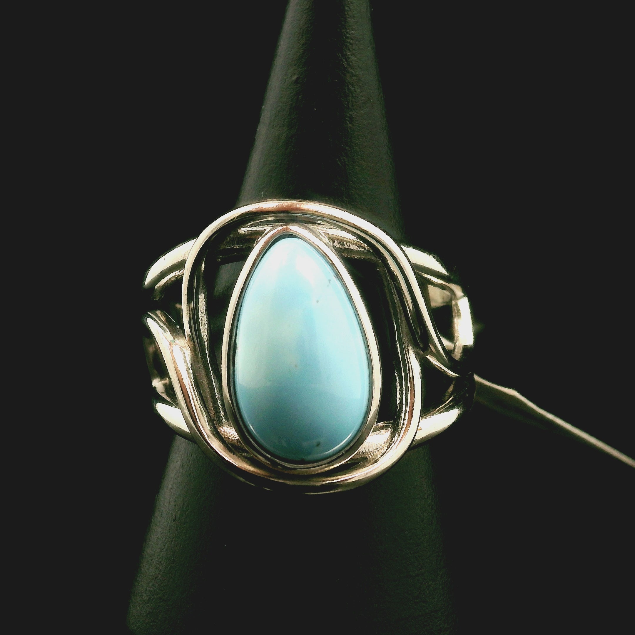 Golden Hill Turquoise Cuff Ring for Good Luck, Prosperity and Protection