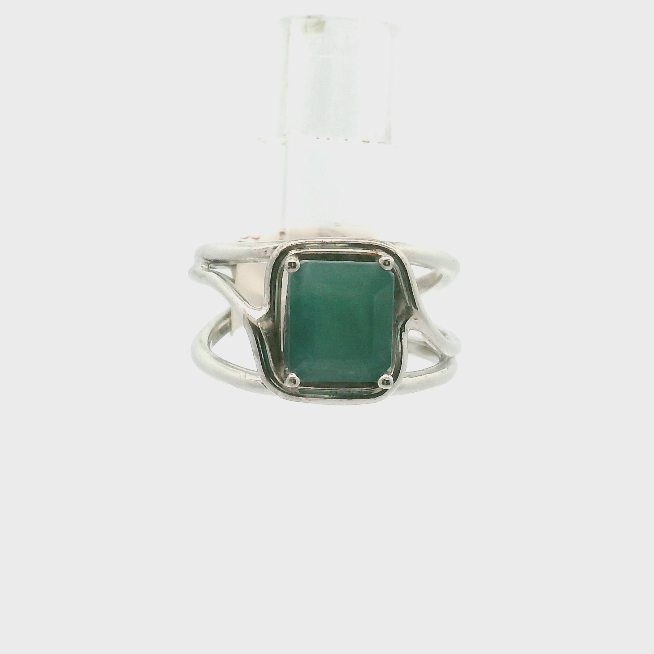 Grandidierite Faceted Cuff Ring .925 Silver for Enhancing Intuitive Communication