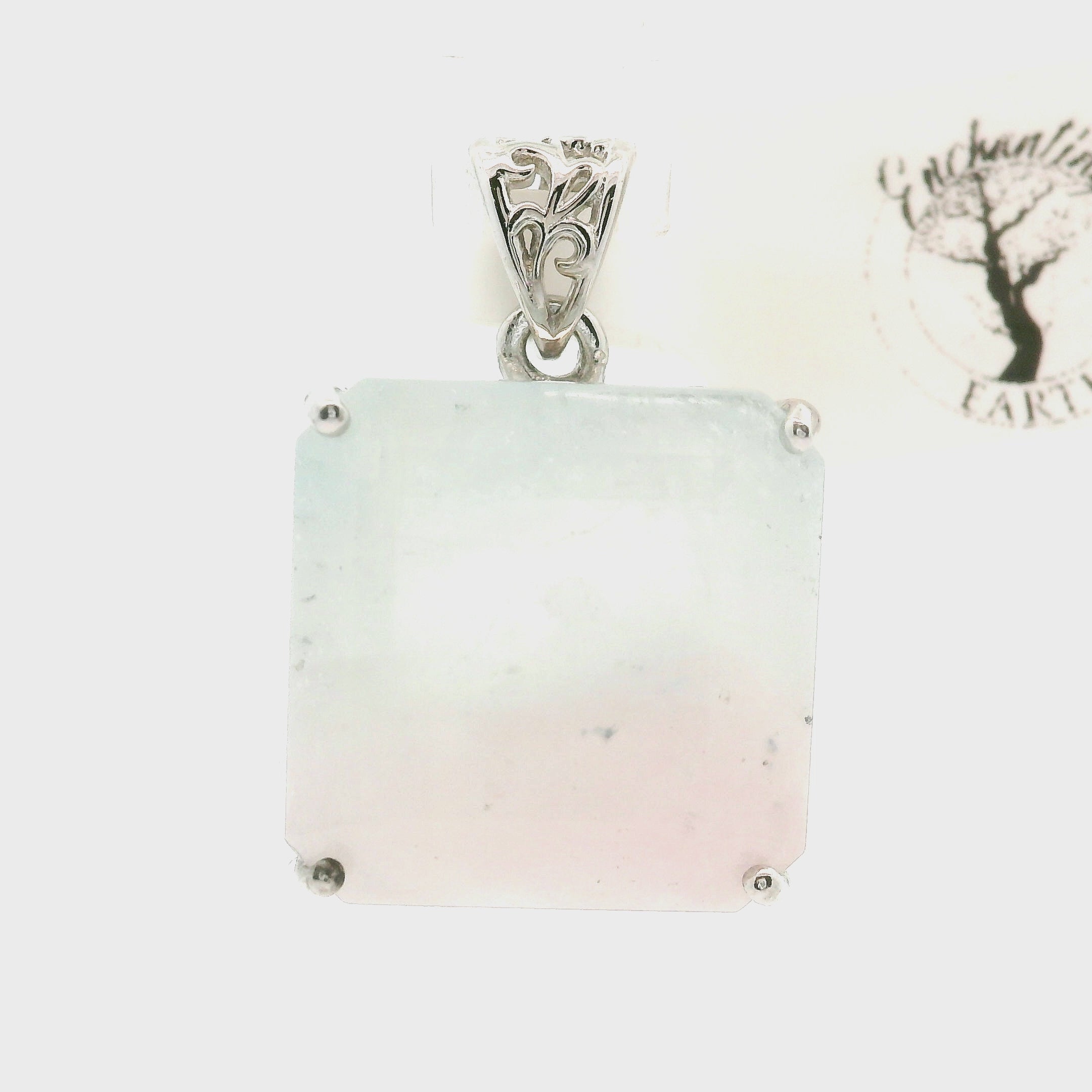 Morganite & Aquamarine Pendant .925 Silver for Abundance of Joy and Love
