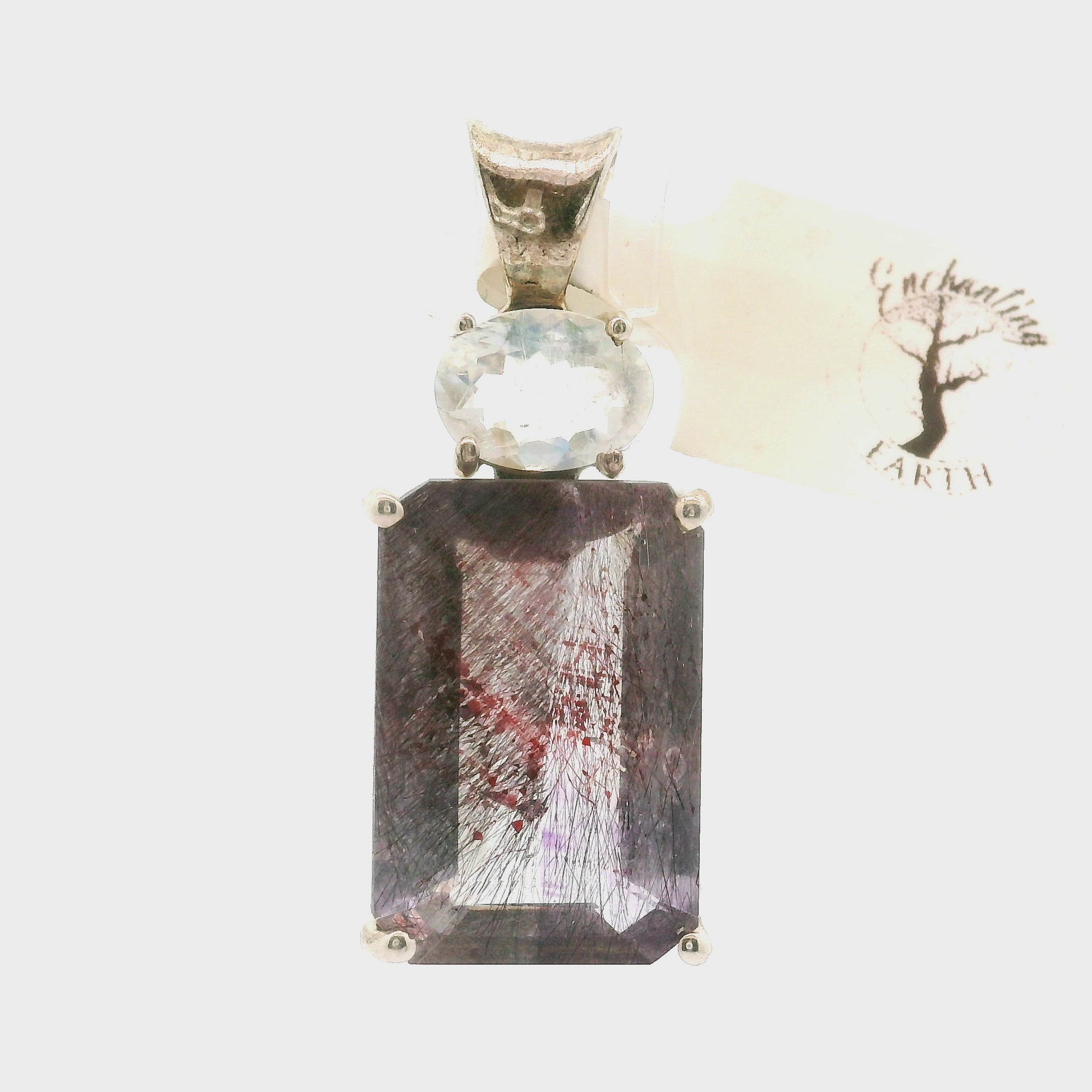 Super 7 with Moonstone Pendant .925 Silver for Awakening your Gifts and Creating your Dream Life