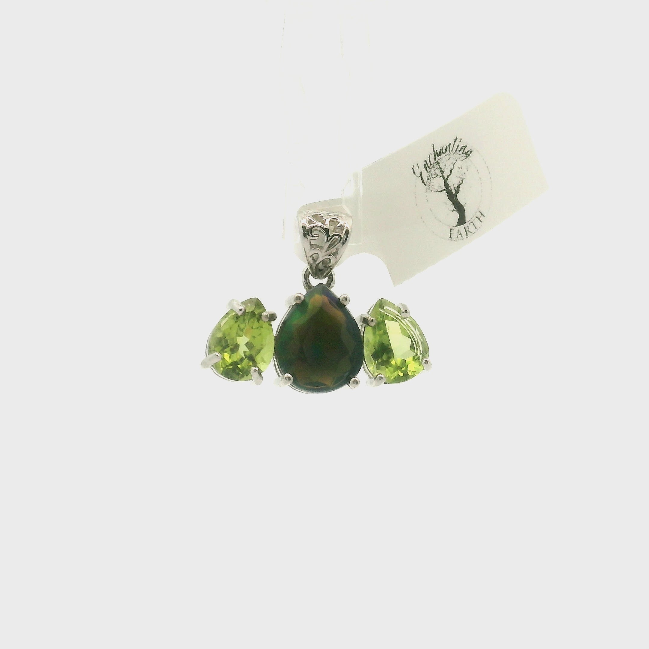 Triple Stone Enchanting Crown Pendant .925 Silver for Embracing your Power
