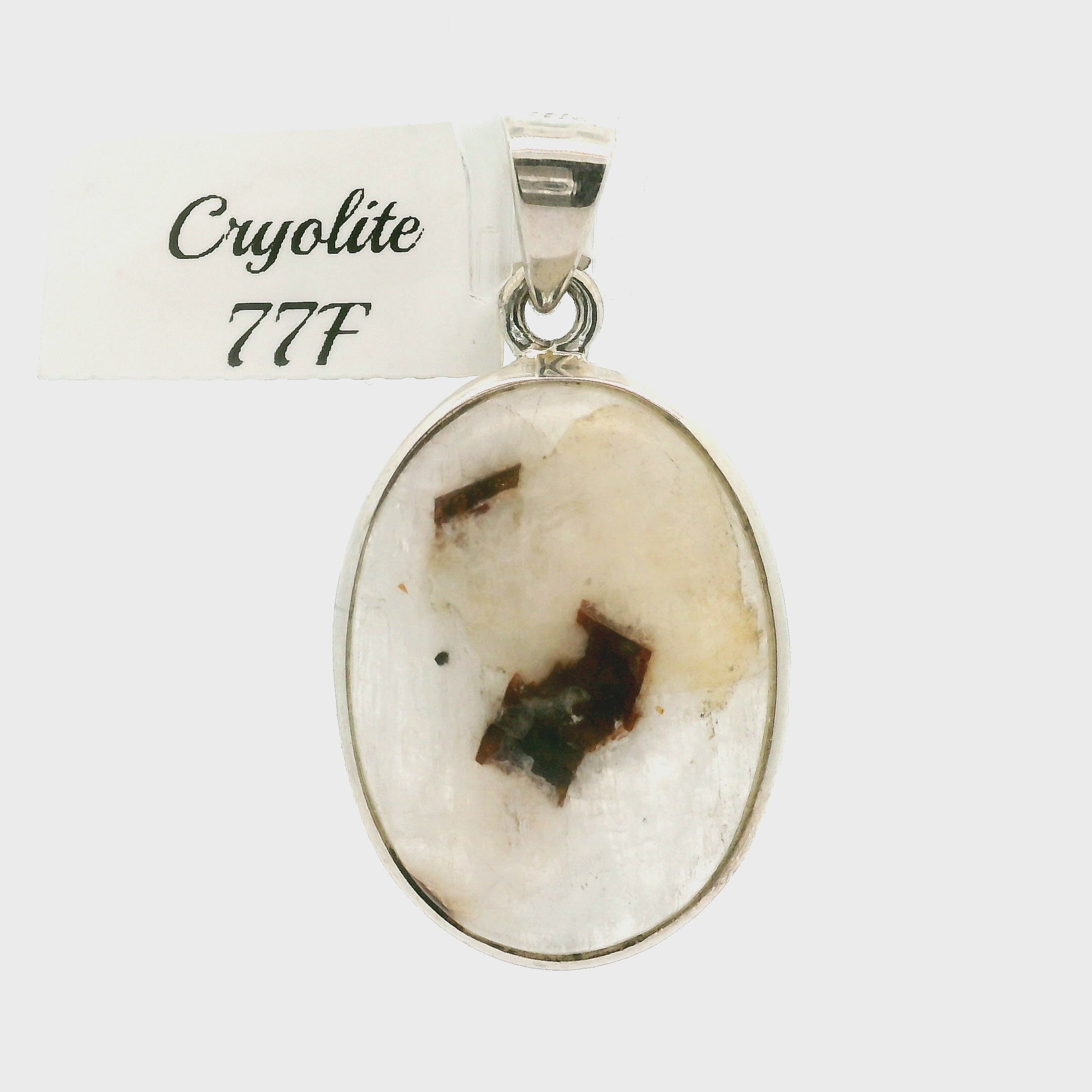 Cryolite Pendant .925 Silver for Master Healing, Grounding & Transformation
