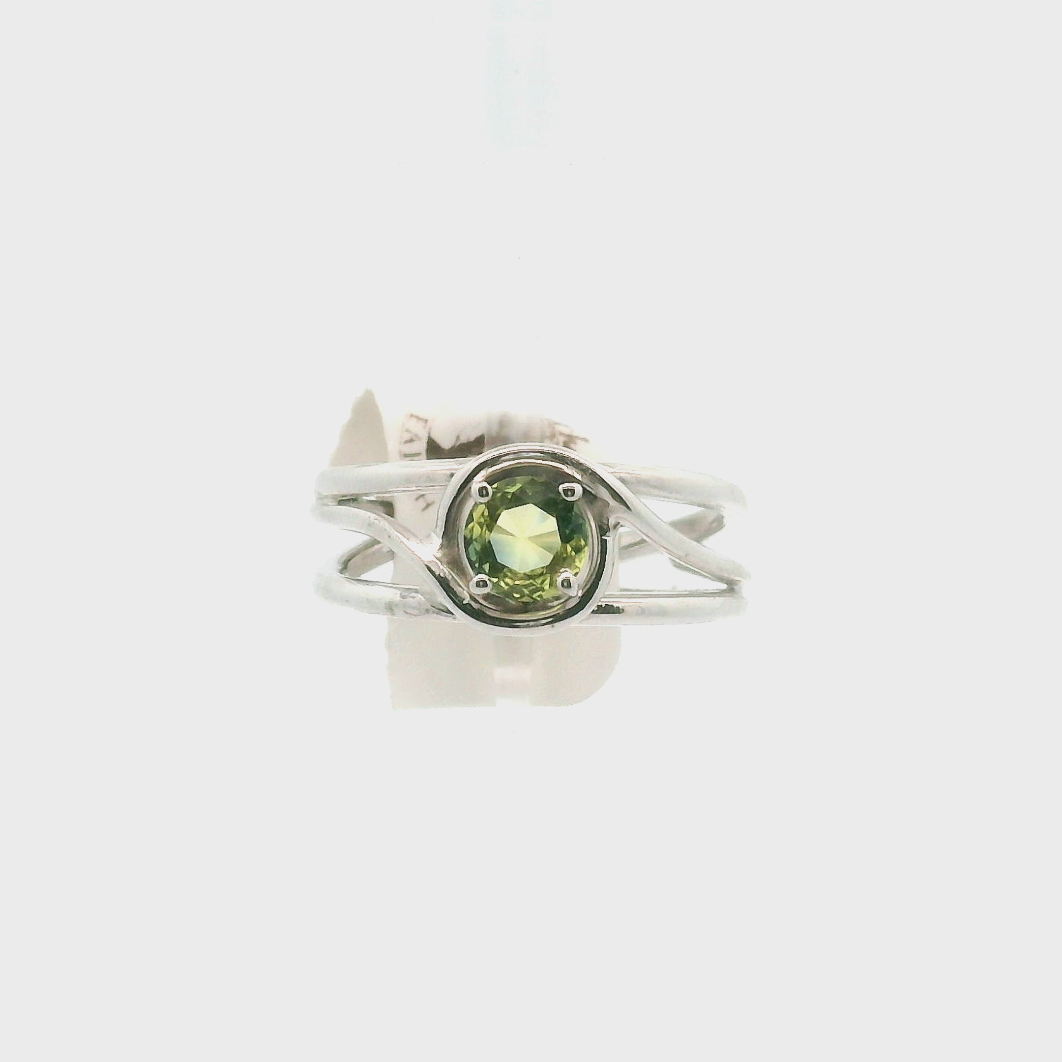 Yellow & Blue Nigeria Sapphire Midi Cuff Ring .925 Sterling Silver for Dream-work and Self-Discipline