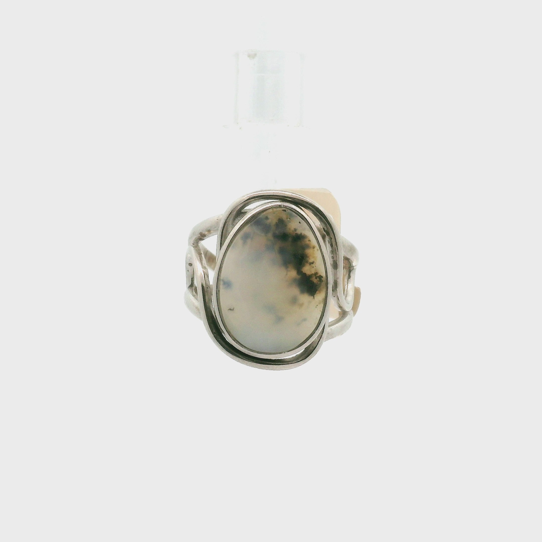 Peruvian Blue Opal Cuff Ring .925 Silver for Encouraging Surrender to the Divine Will
