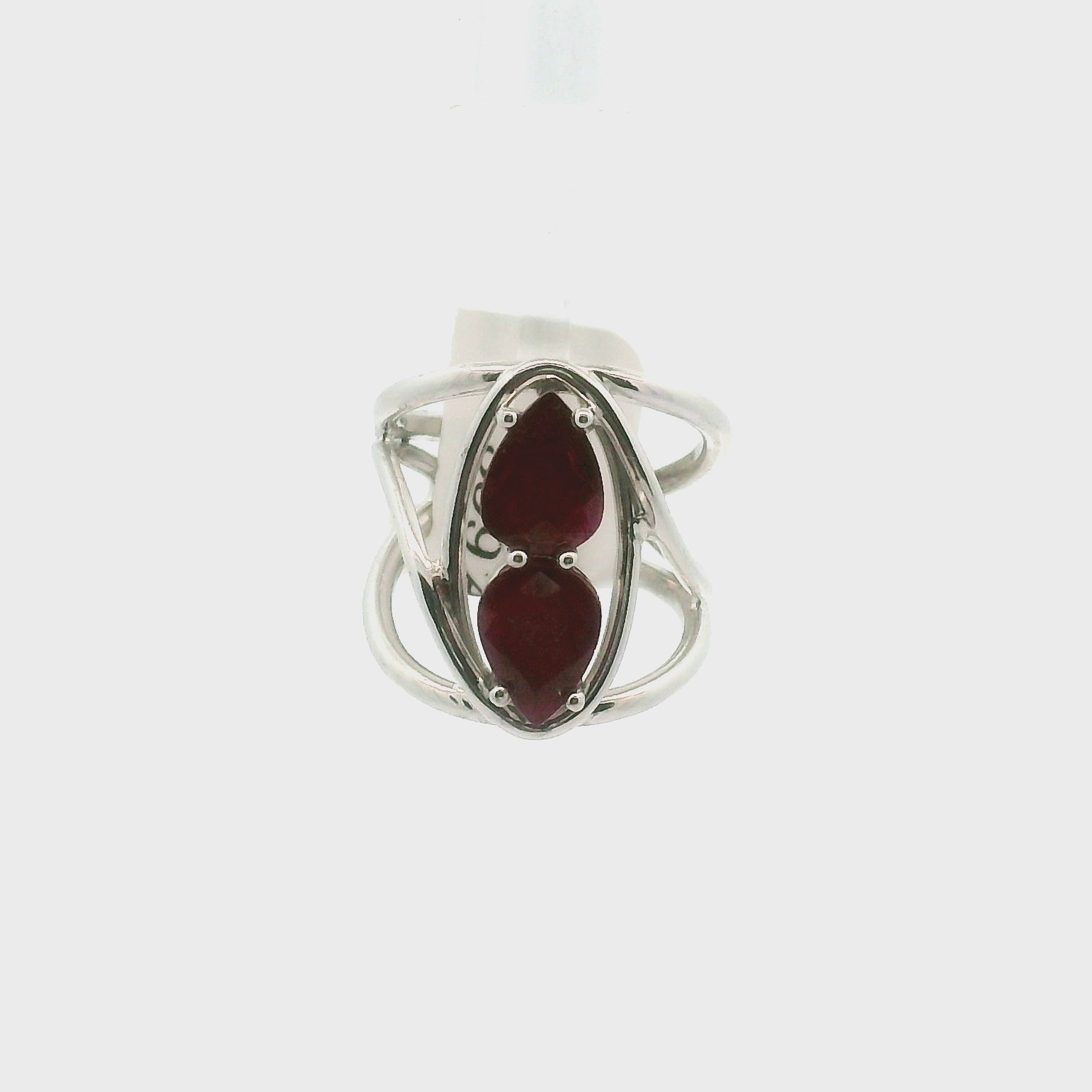 Ruby Finger Wand Cuff Ring .925 Silver for Passion and Beauty