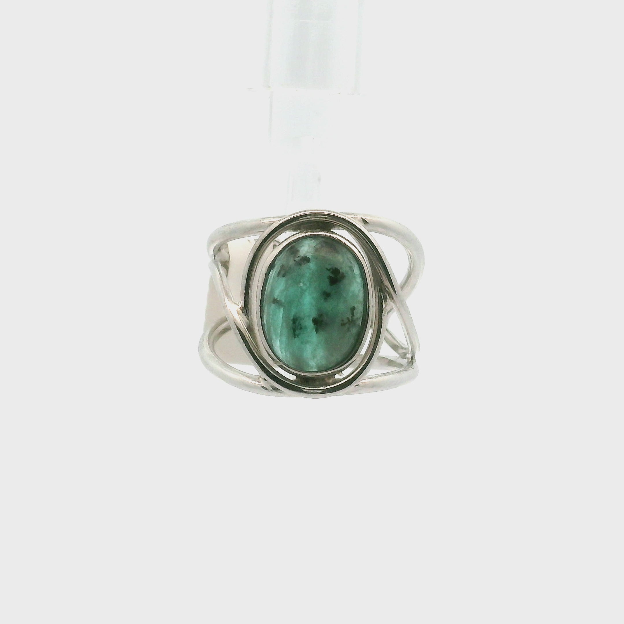Paraiba Tourmaline Cuff Ring .925 Silver for Spiritual Awareness