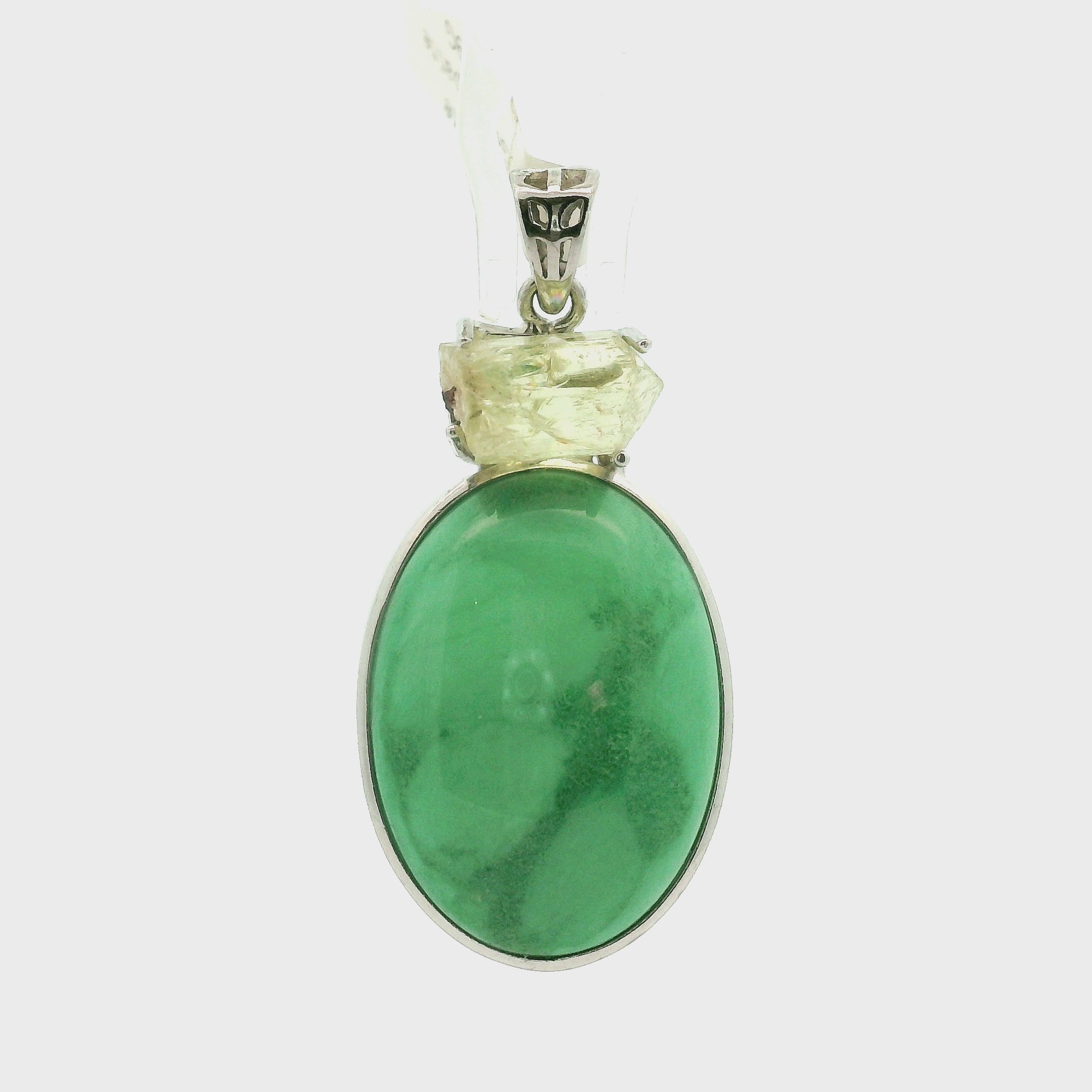 Variscite with Golden Yellow Apatite .925 Silver for Emotional Healing, Joy, Love and Prosperity