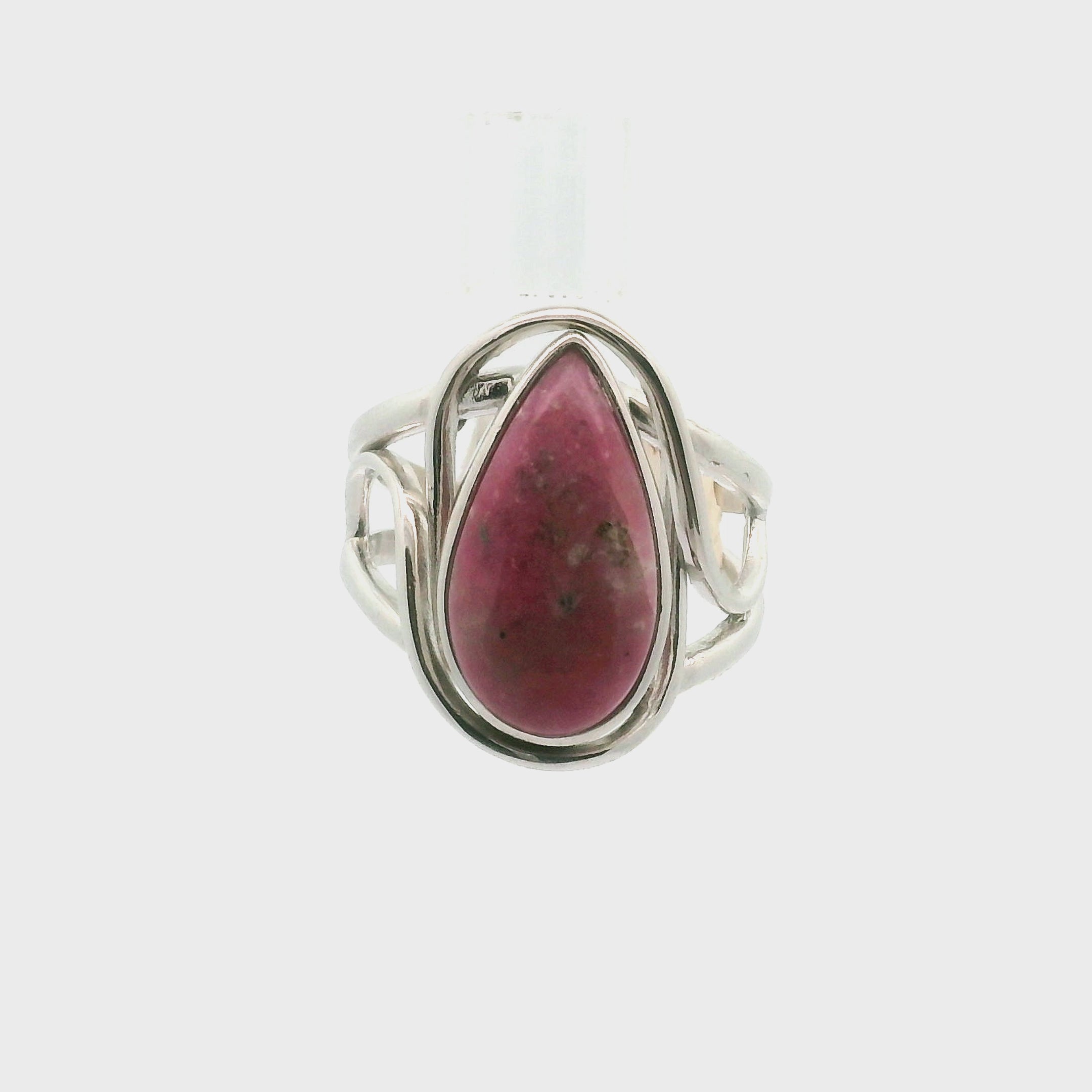 Cobalto Calcite Cuff Ring .925 Silver for Compassion, Emotional Healing, Harmony and Forgiveness