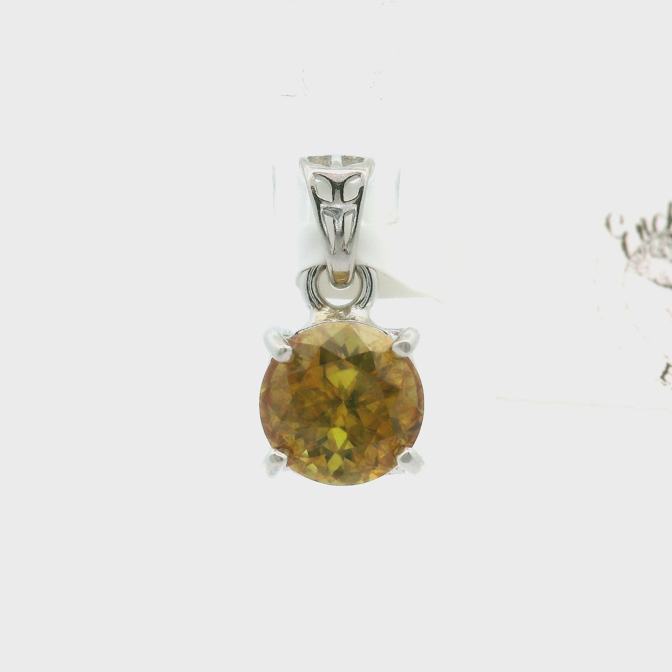 Golden Sphene Pendant .925 Silver for Illumination and Divine Clarity