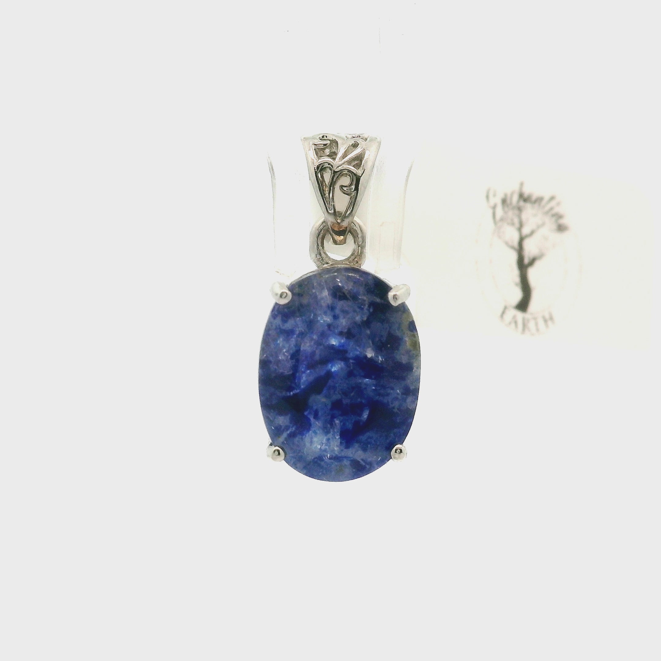 Lazulite Faceted Pendant .925 Silver for Dream Work, Meditation, Memory & Psychic Abilities