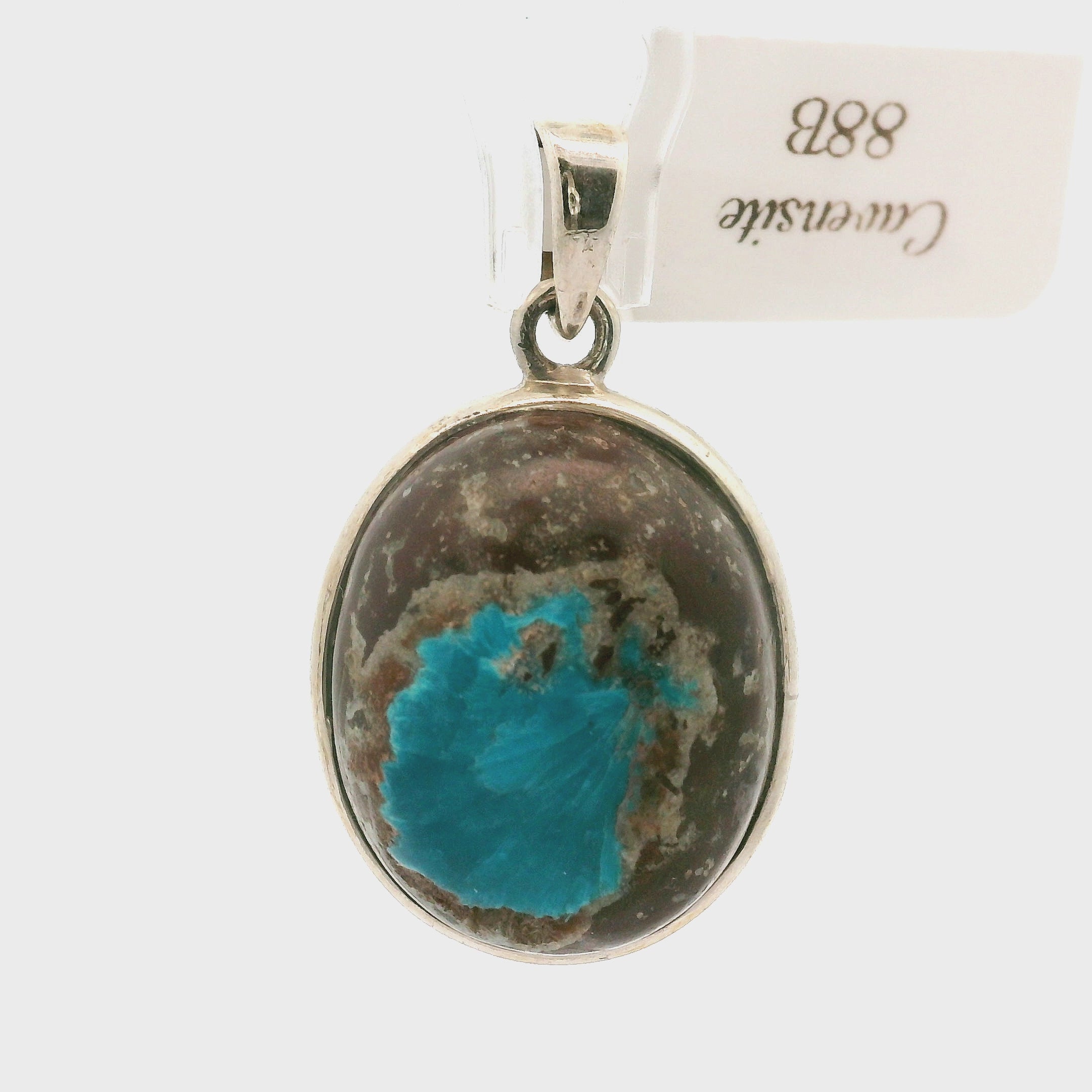 Cavansite Pendant .925 Silver for Expansion of Consciousness, Spiritual Enlightenment and Truth