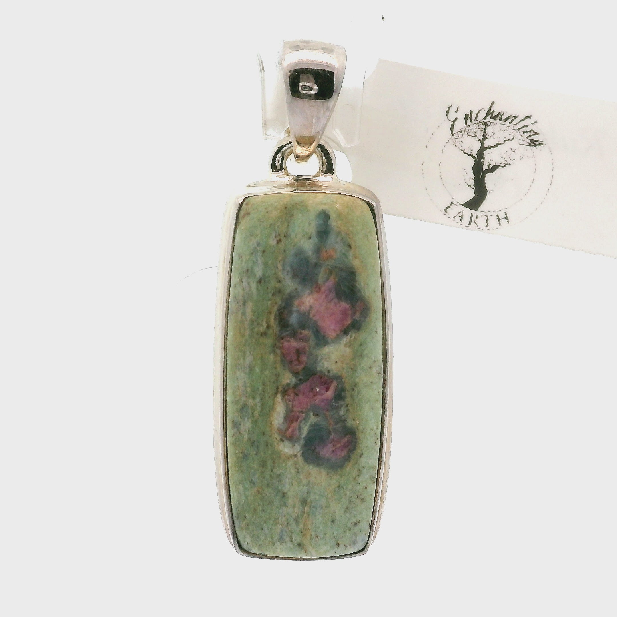 Ruby Fuchsite Pendant .925 Silver for Self-Confidence, Strength and Revitalizing Life Force Energy