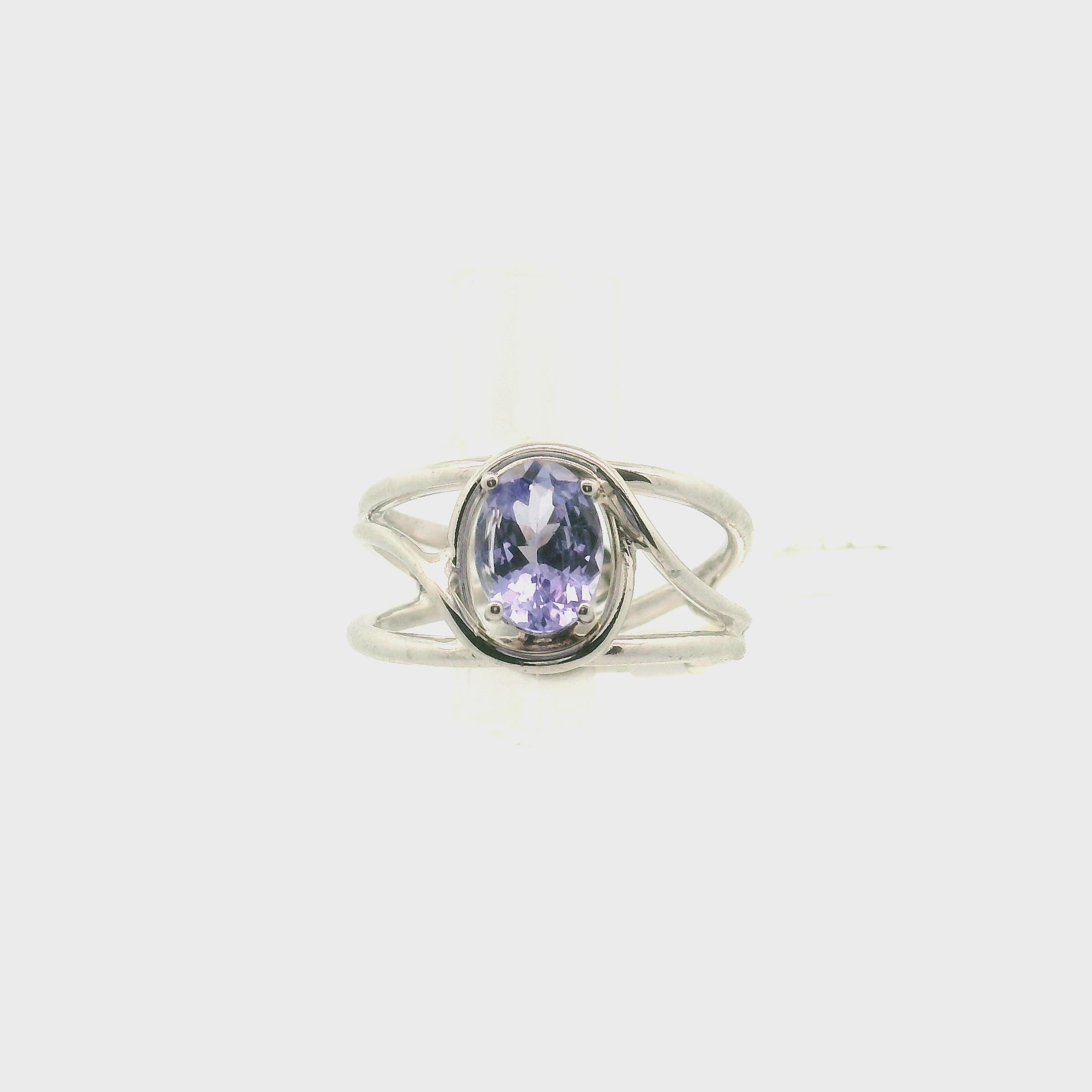 Tanzanite Cuff Ring .925 Silver for Elevating your Consciousness