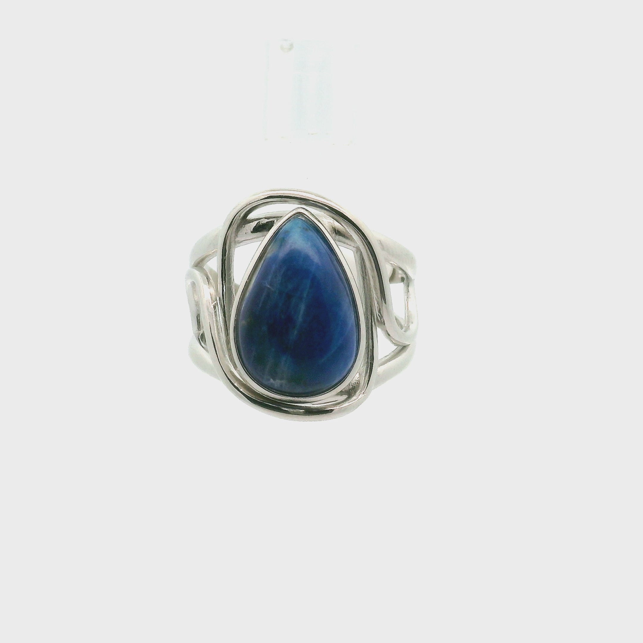 Afghanite Cuff Ring 925 Silver for Accessing the Akashic Records and Psychic Vision
