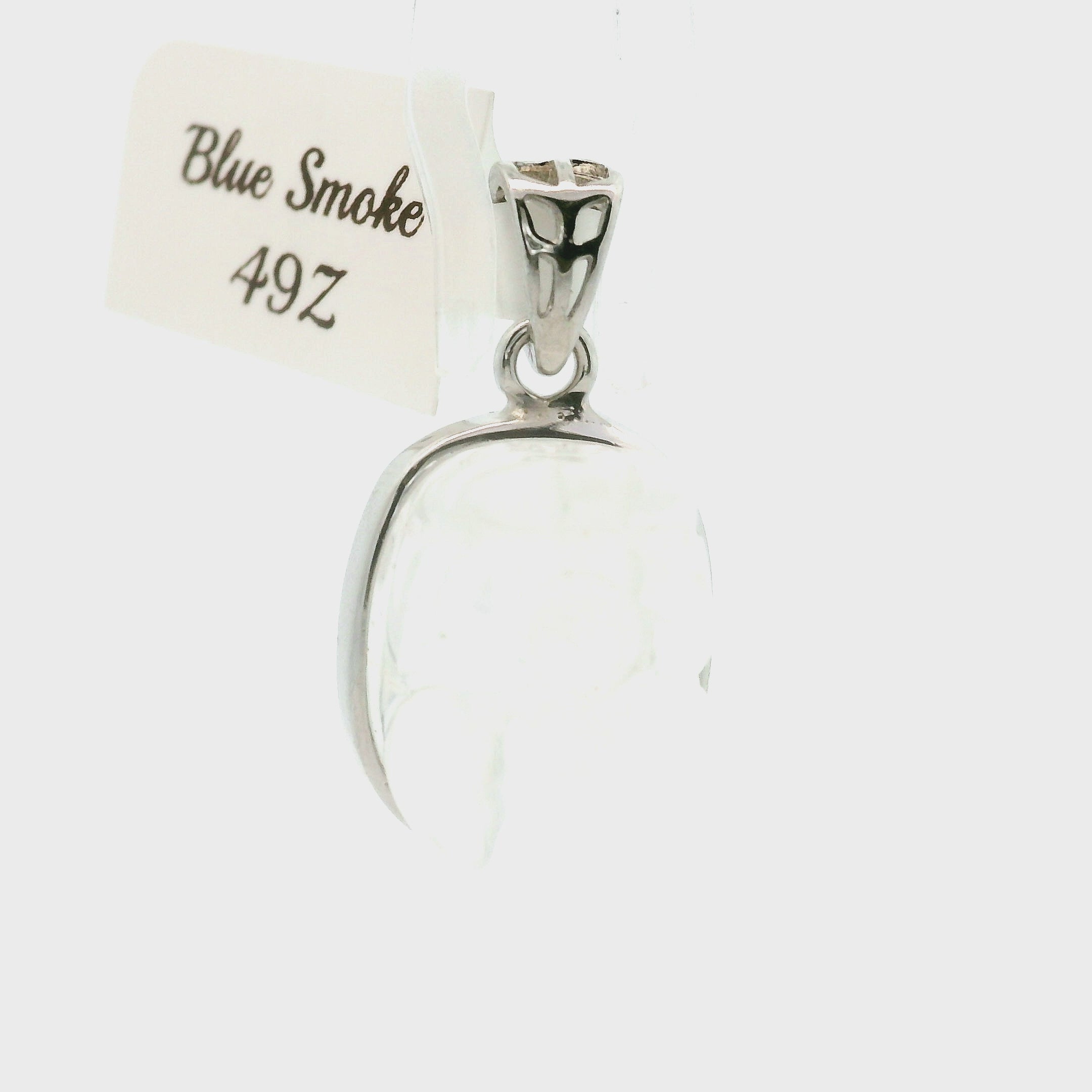 Blue Smoke Lemurian Quartz Pixiu Pendant .925 Silver for Ascension, Connection with Guides and Meditation