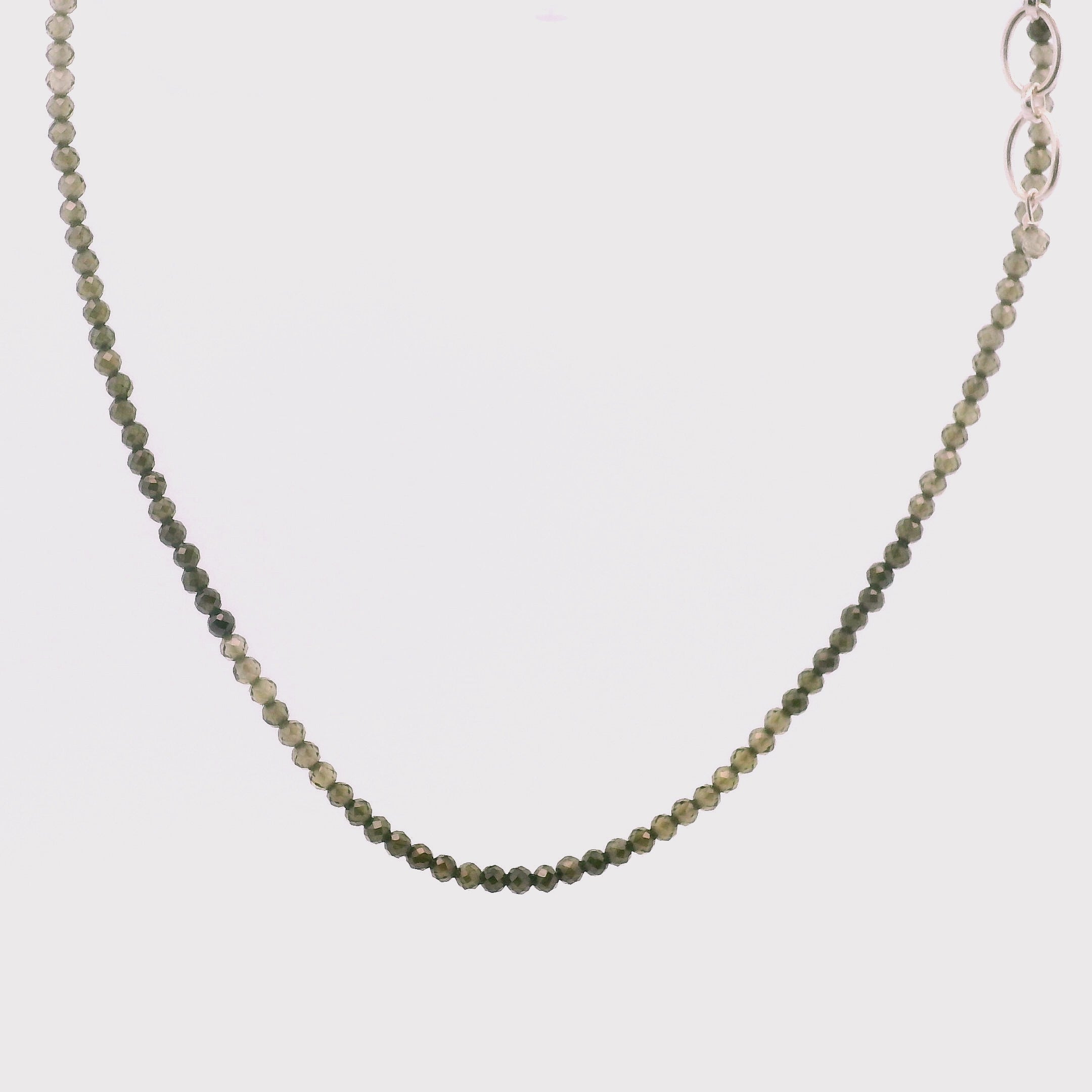 Green Zircon Micro Faceted Necklace for Organization and Transformation