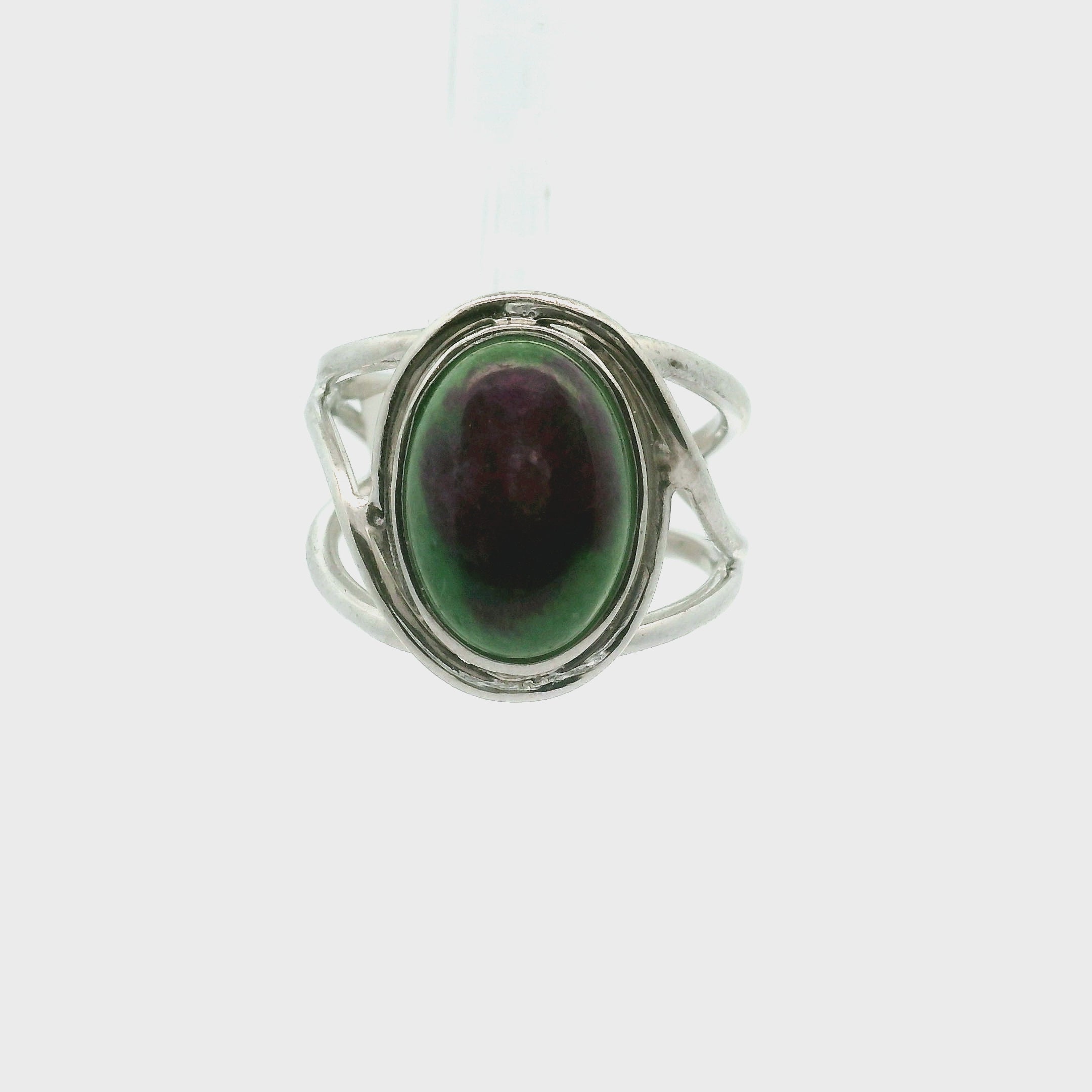 Ruby in Zoisite Cuff Ring .925 Silver for Empowerment, Strength and Harmonizing Relationships
