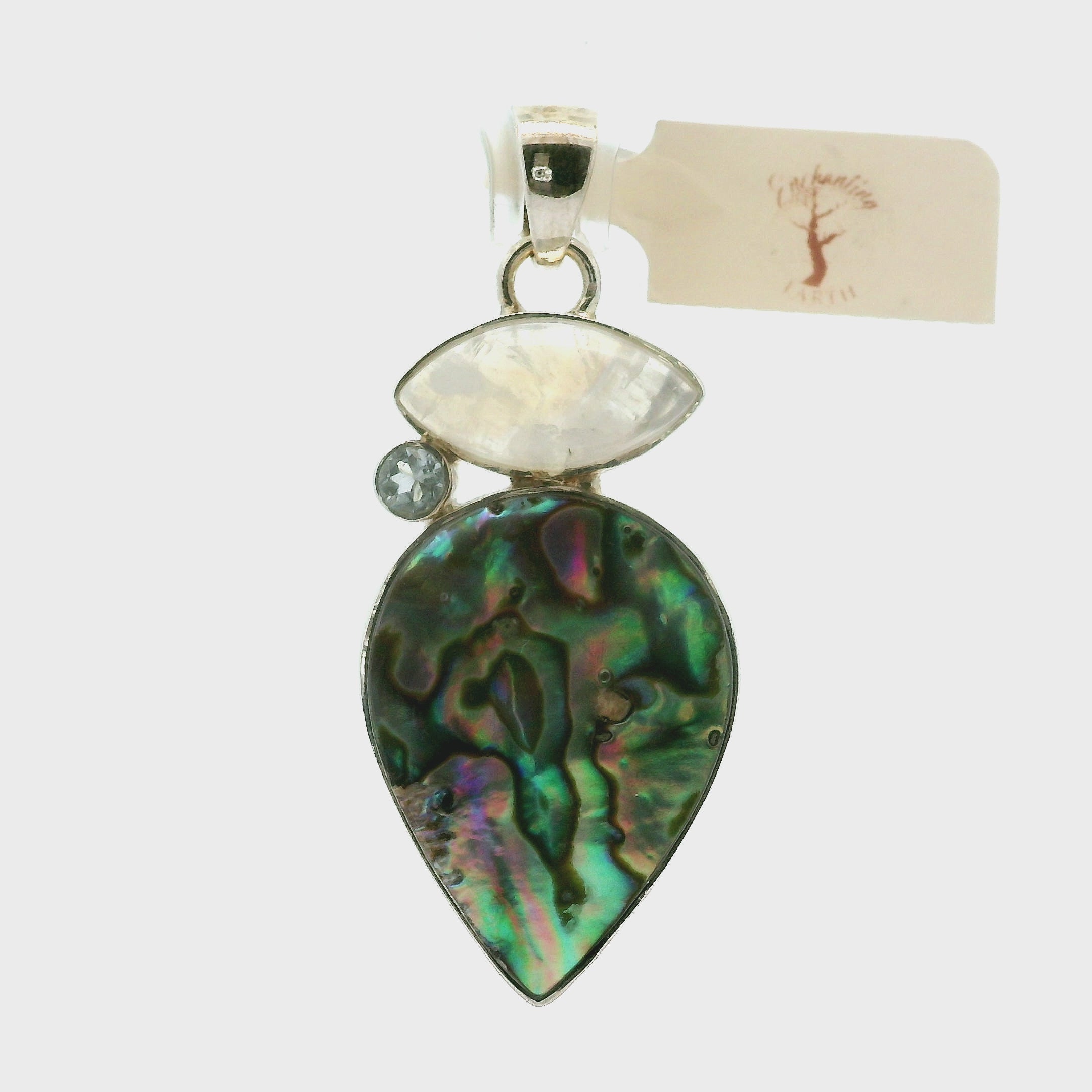Abalone Shell Multi-Stone .925 Silver for Soothing Anxiety, Promoting Compassion and Love