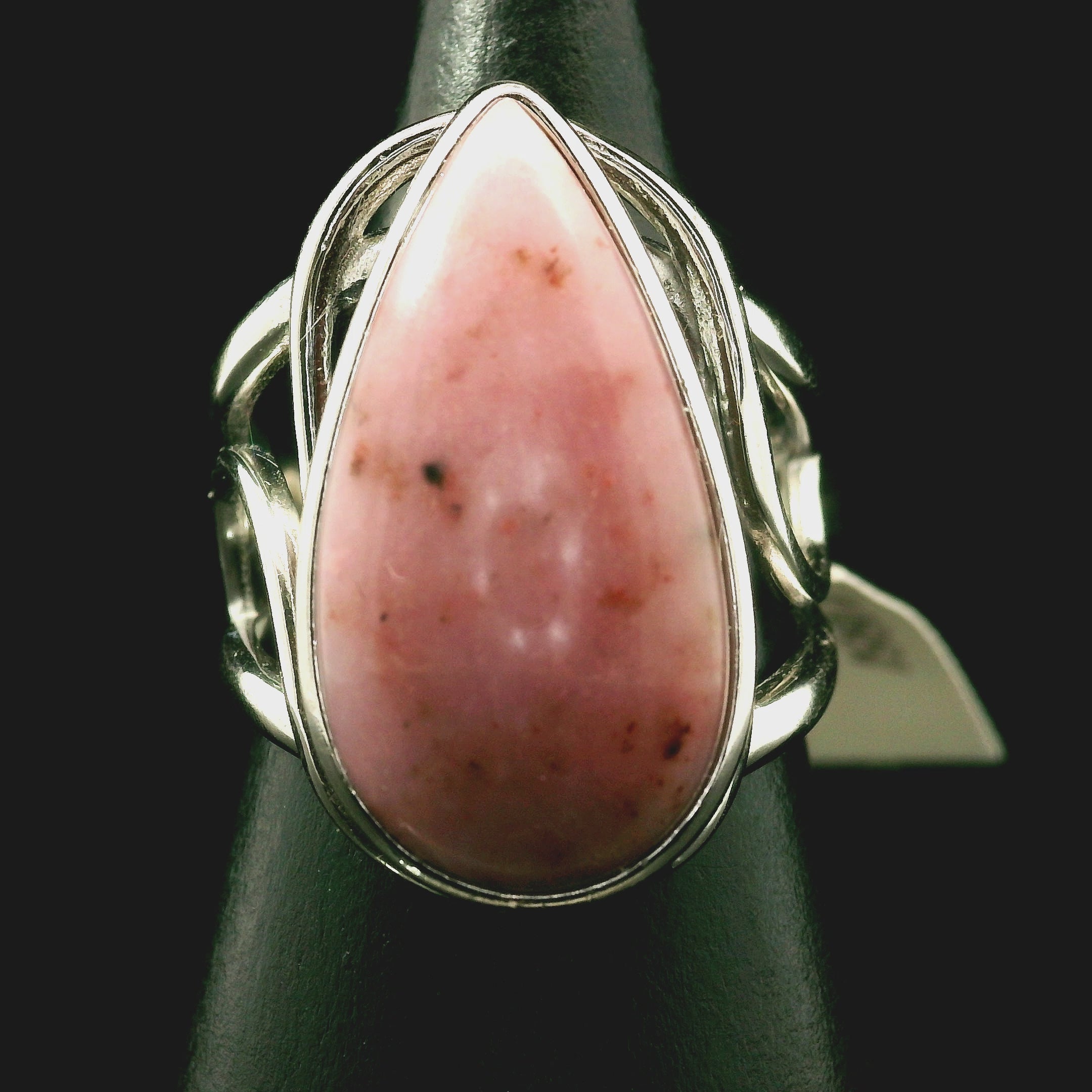 Pink Petalite Cuff Ring 925 Silver for Joy, Love and Empowerment