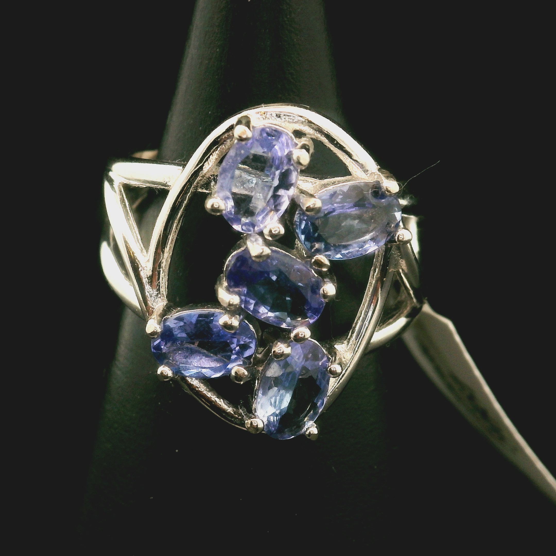 Tanzanite Constellation Cuff Ring .925 Silver for Elevating your Consciousness